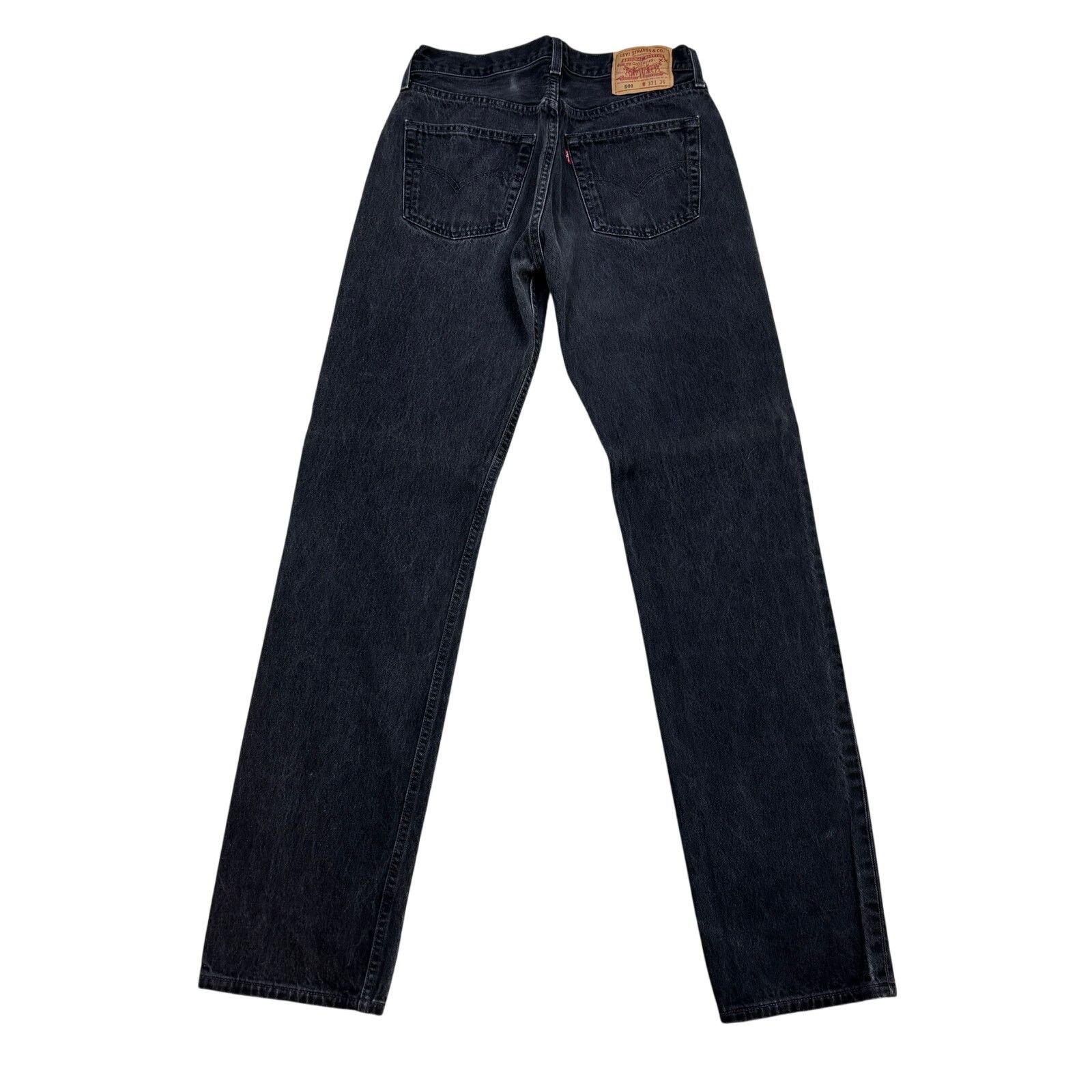 Vintage 90s Levi's 501 Straight Leg Black Denim Jeans 33x36