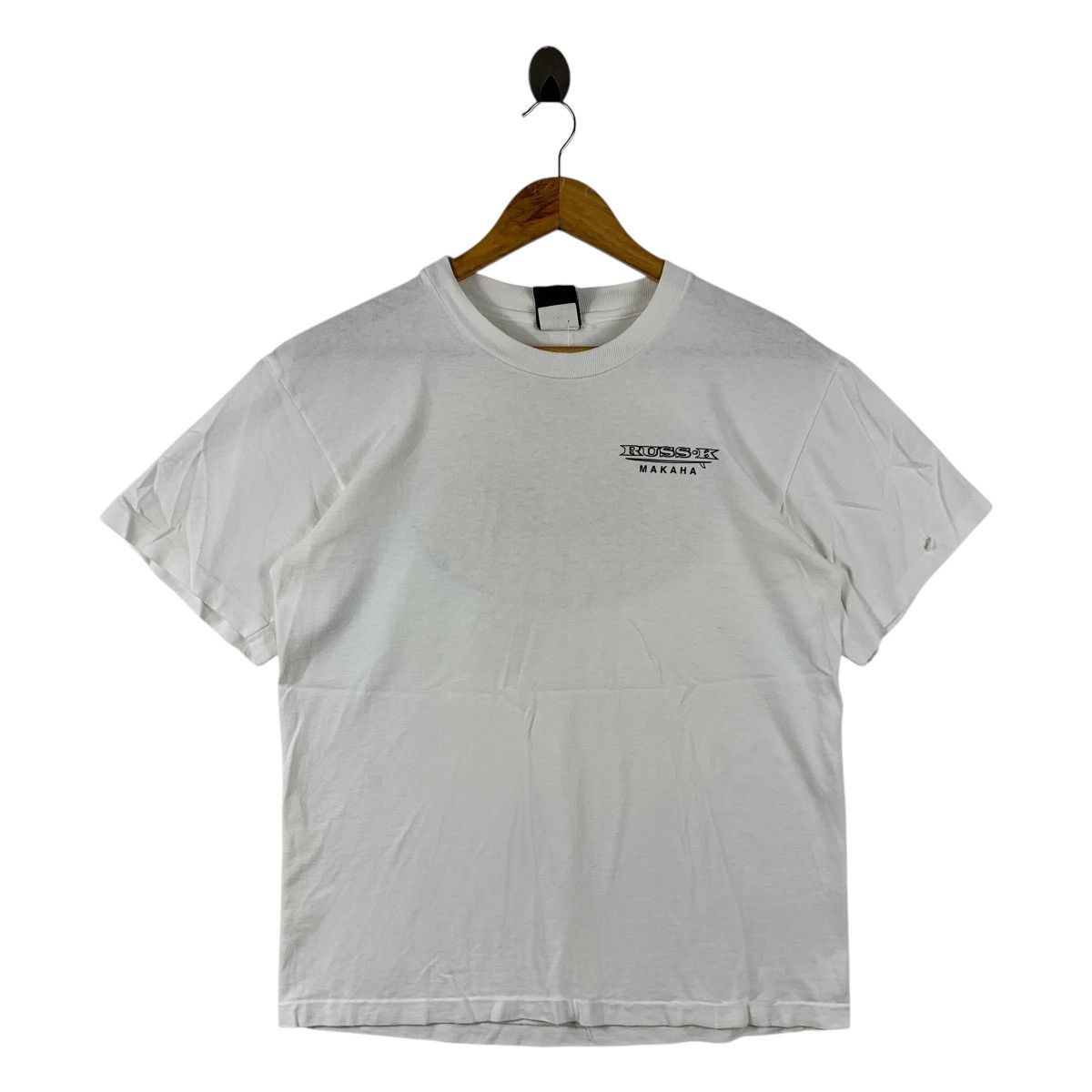 Vintage Vintage 90s RUSS K back hit back print tee shirt Size US S / EU 44-46 / 1 - 2 Thumbnail