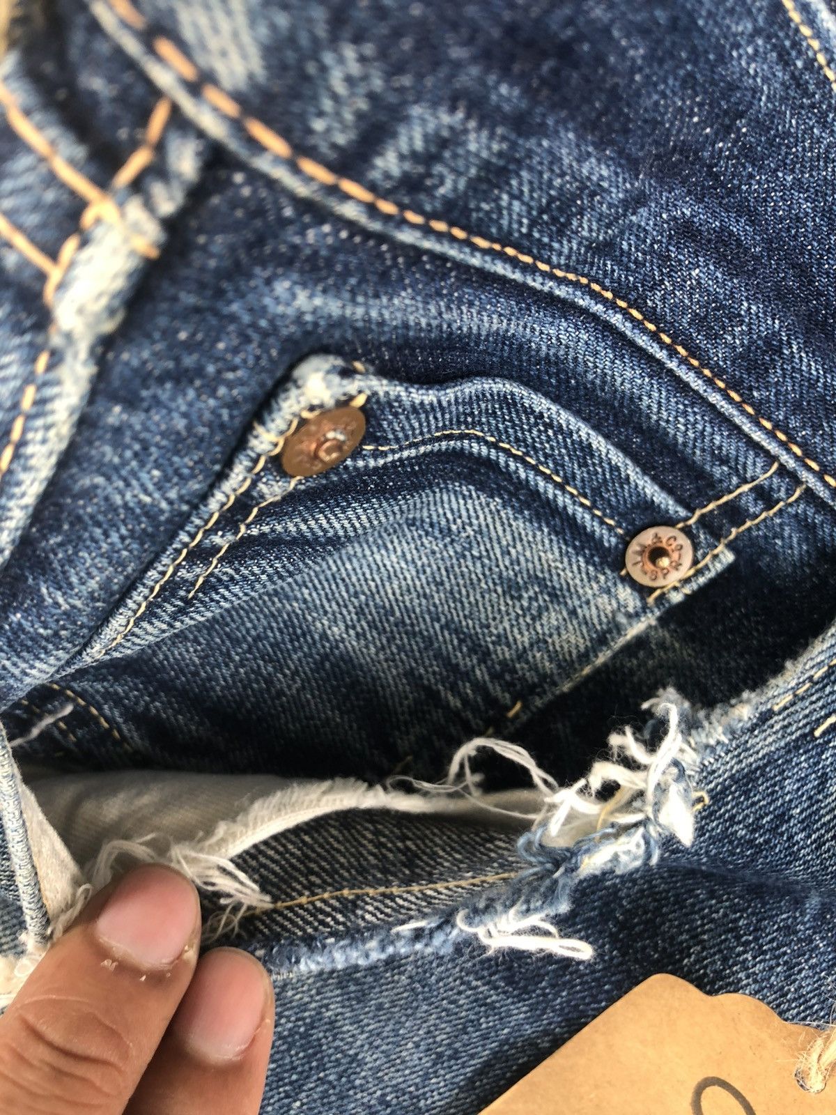 The Real McCoy's Joe Mccoy 906 Selvedge Denim Mudwash Distressed Ripped Size US 30 / EU 46 - 15 Thumbnail