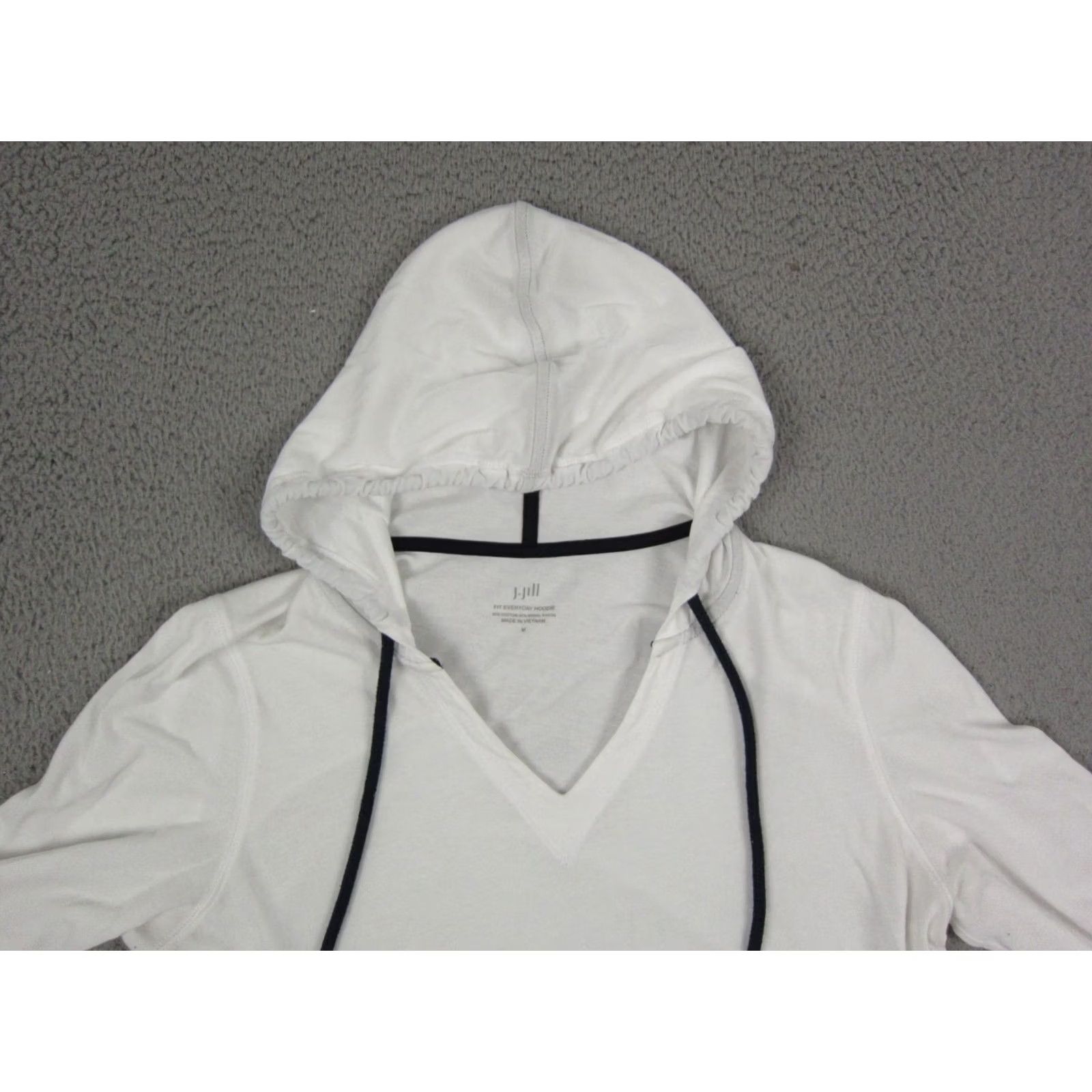 J. Jill J. Jill Hoodie Womens Medium White Fit Everyday Drawstring Pullover Ladies Size M / US 6-8 / IT 42-44 - 2 Thumbnail
