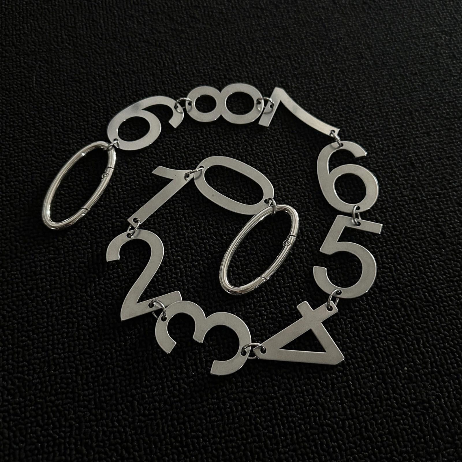 Jewelry Silver Number Link Wallet Chain, Men's Hip Hop Accessory Size ONE SIZE - 3 Thumbnail