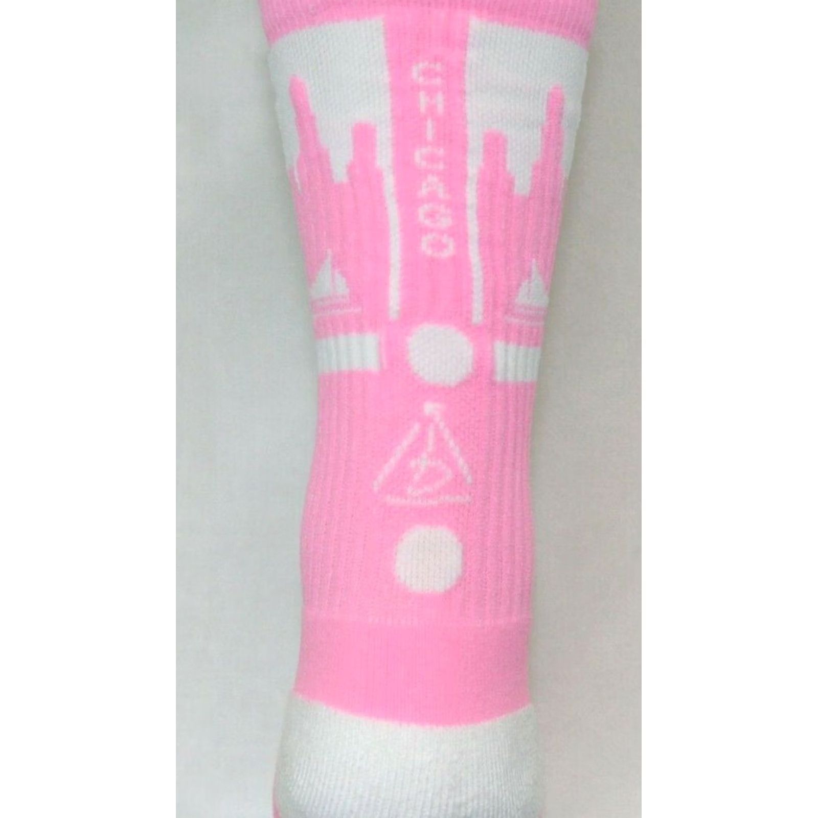Pinko Rep It City Chicago Pink White CoolMax Basketball Socks Mens Socks M/L Size ONE SIZE - 2 Thumbnail