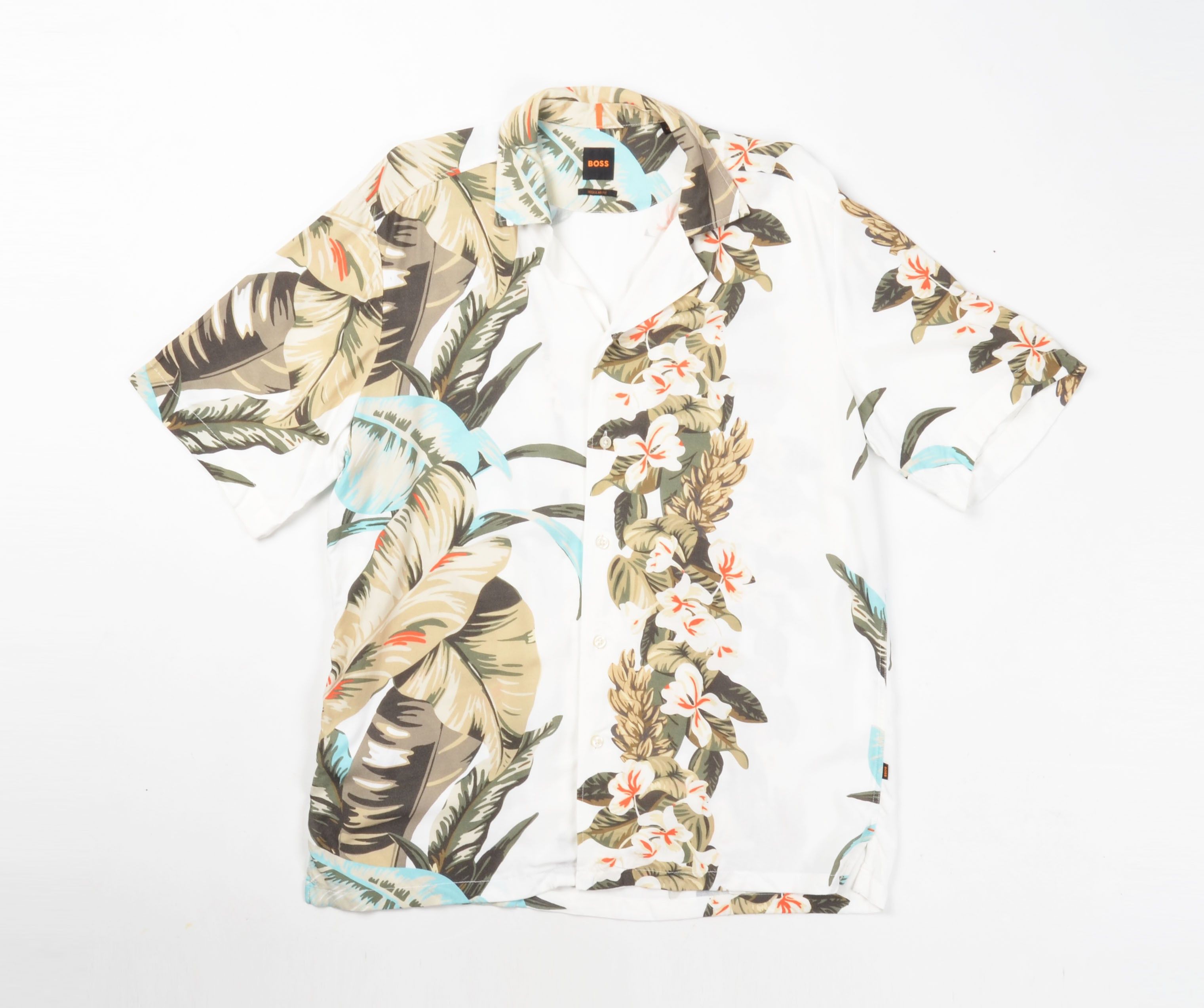 Hugo Boss Hugo Boss Floral Short Sleeve Viscosa Hawaiian Shirt Size US M / EU 48-50 / 2 - 1 Thumbnail