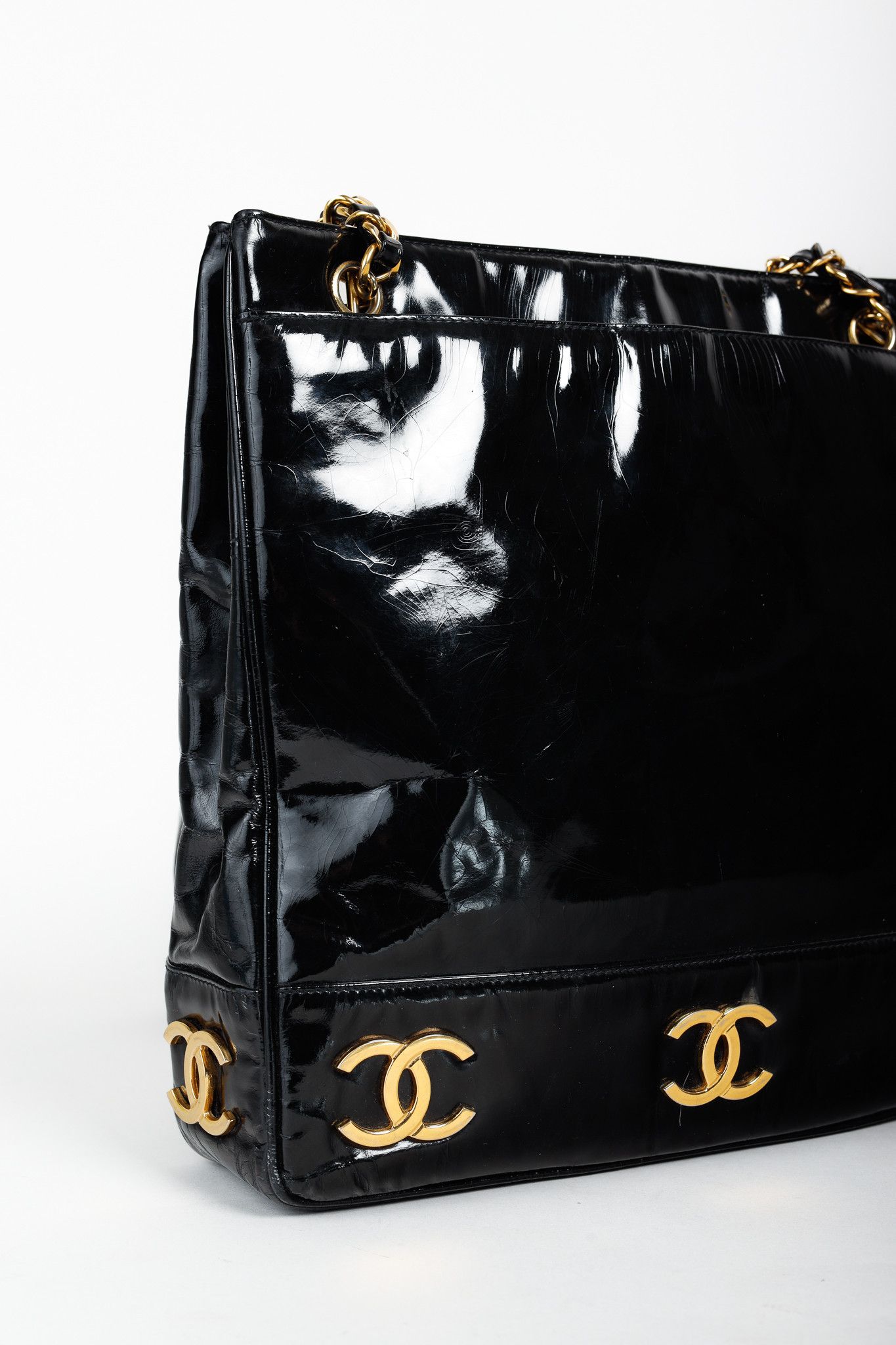 Chanel Chanel Vintage Black Patent Gold Plated CCs Shoulder bag Size ONE SIZE - 8 Thumbnail