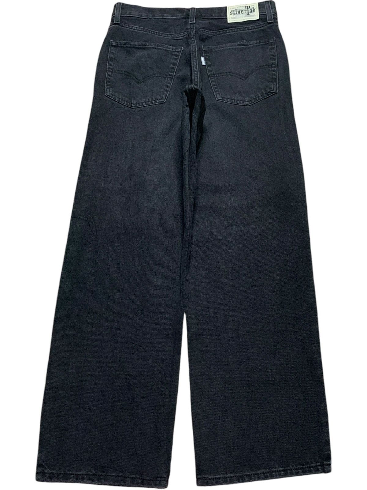 Levi's Levis Baggy Silver Tab Distressed Ripped Black Jeans Size 29" - 2 Thumbnail