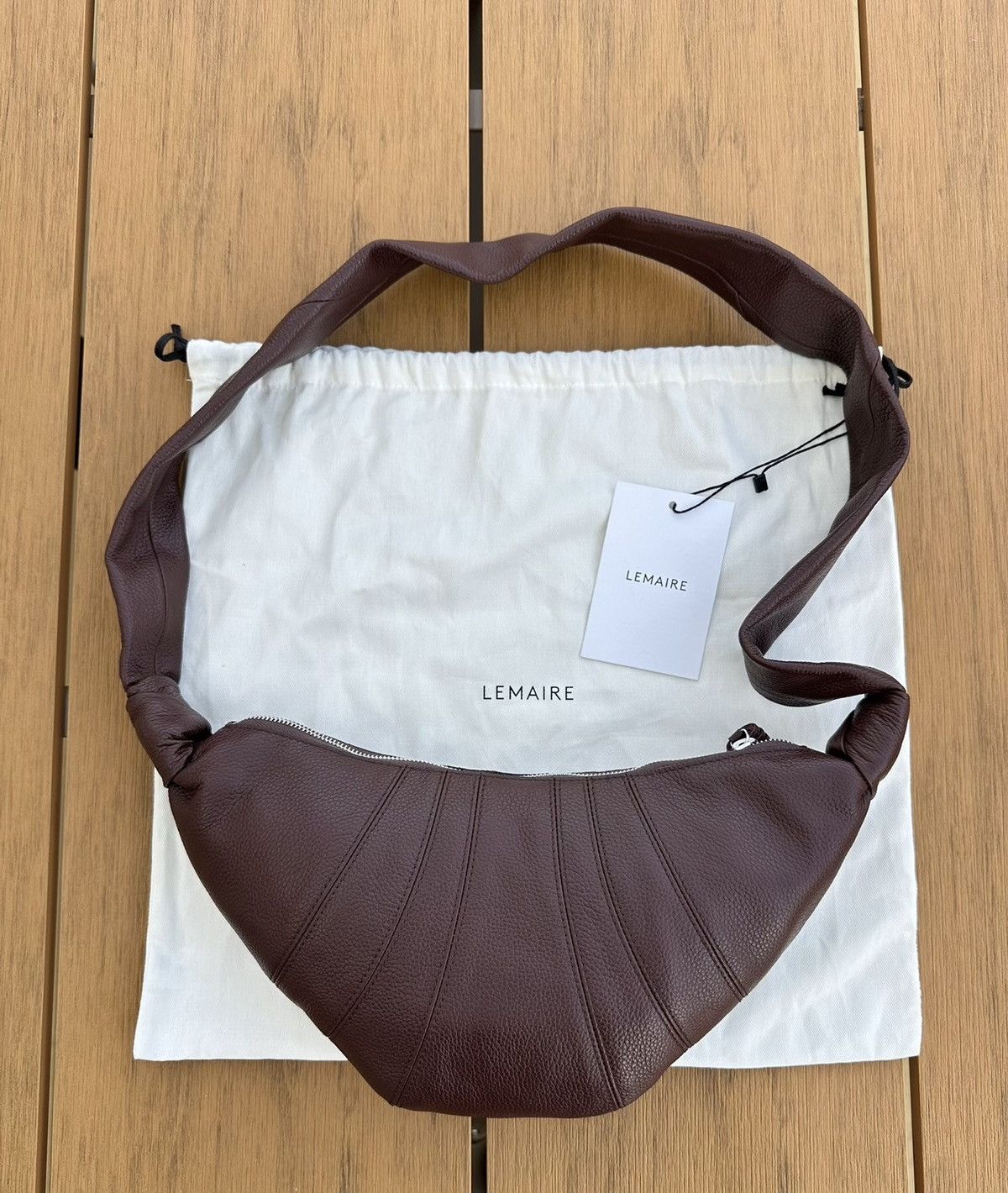 Lemaire Croissant Bag Pecan Calfskin