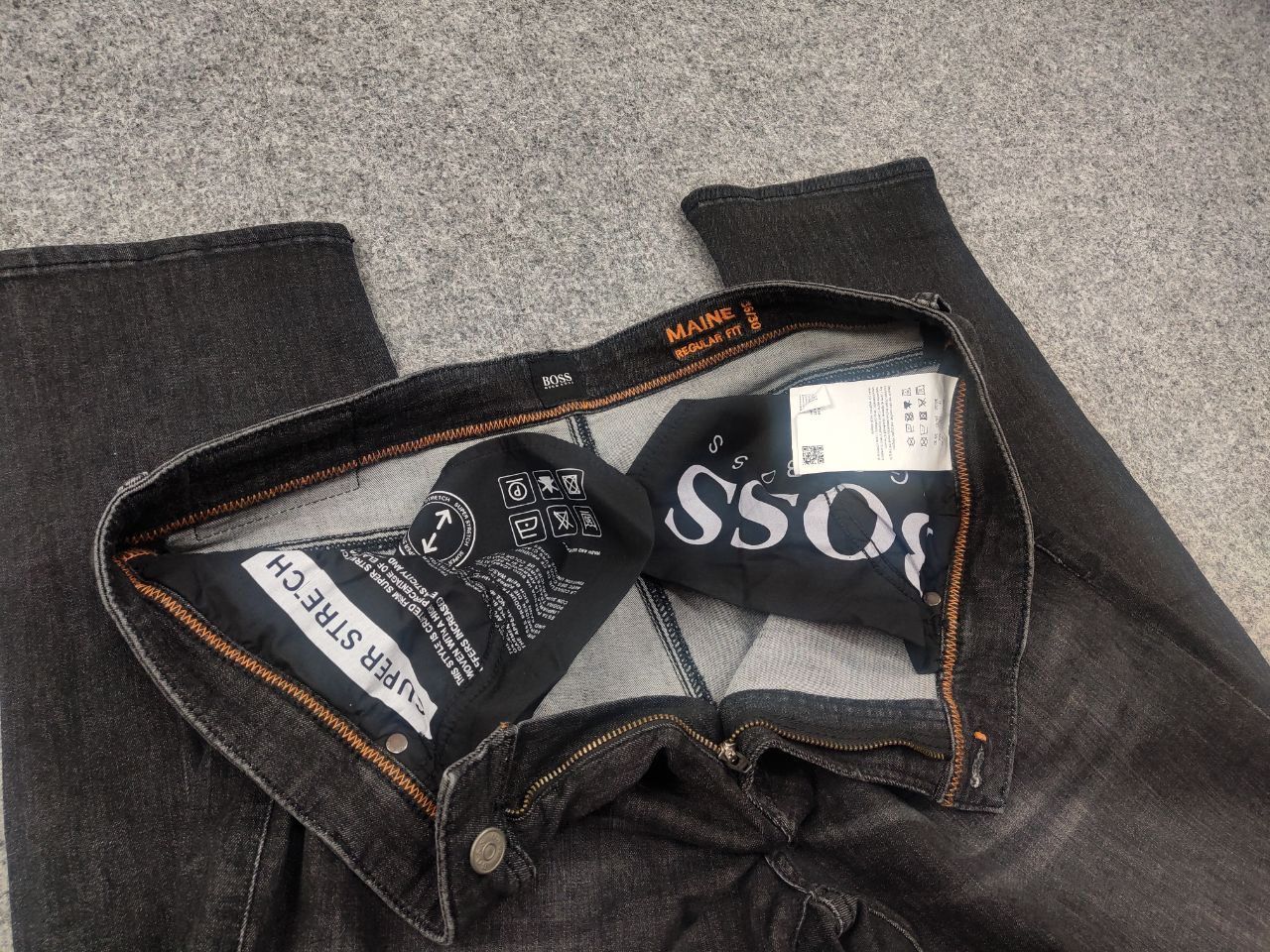 Hugo Boss Hugo Boss stretch denim Regular fit Dark Gray Faded jeans Size US 36 / EU 52 - 7 Thumbnail