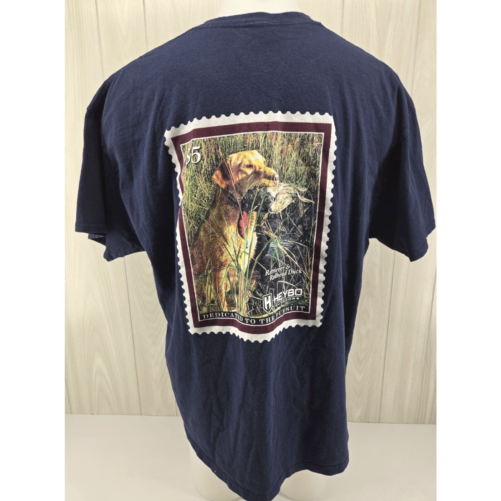 Stampd Heybo Outdoors Navy Blue Dog Duck Stamp Graphic Short Sleeve T Shirt Mens 2XL Size US XXL / EU 58 / 5 - 2 Thumbnail