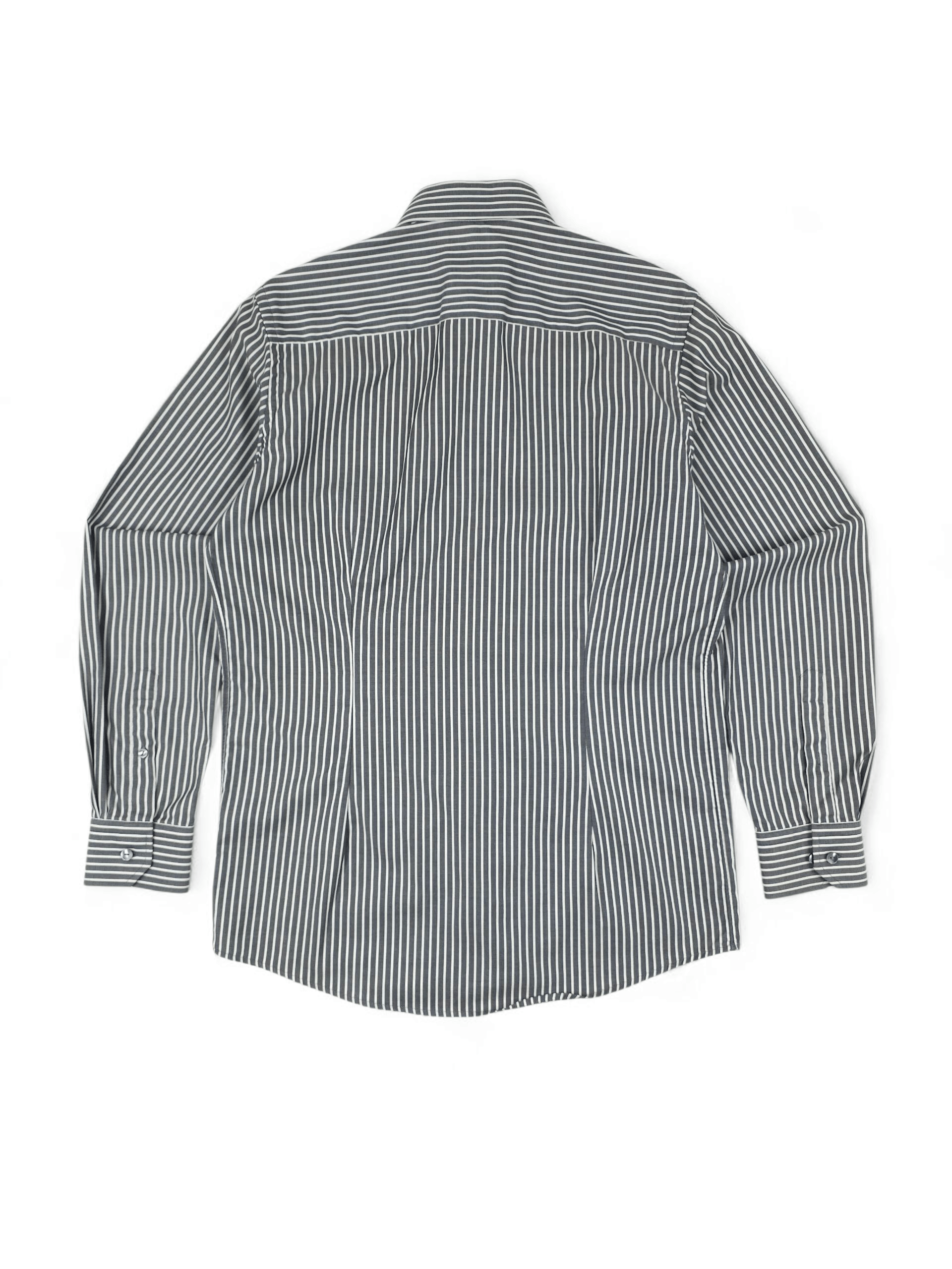 Eton 💎 Eton Contemporary Fit Striped Gray Button Up Shirt Size US M / EU 48-50 / 2 - 2 Thumbnail