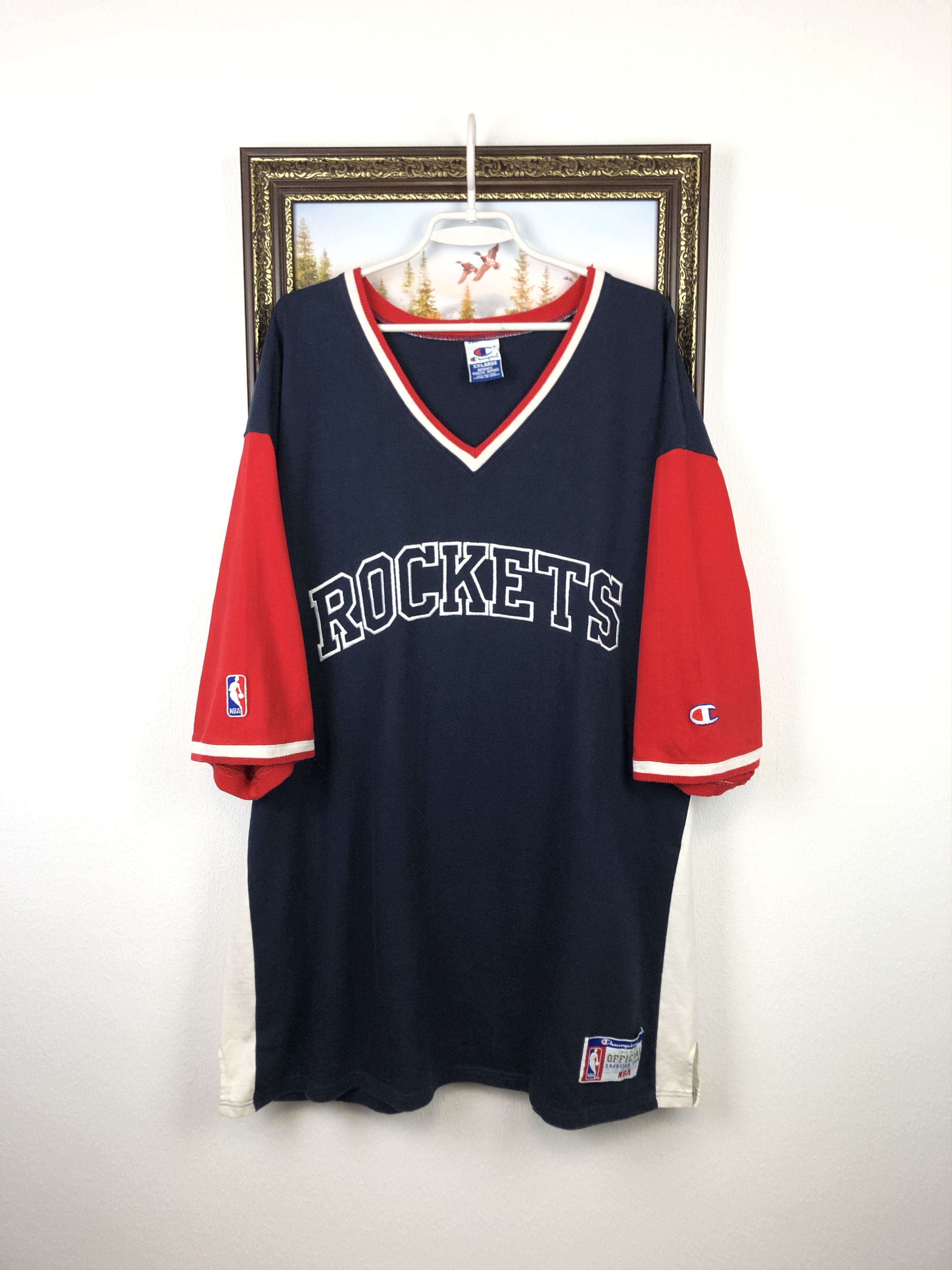 NBA Vintage 90's Champion Houston Rockets NBA Jersey Shirt Rare Size US XXL / EU 58 / 5 - 3 Thumbnail