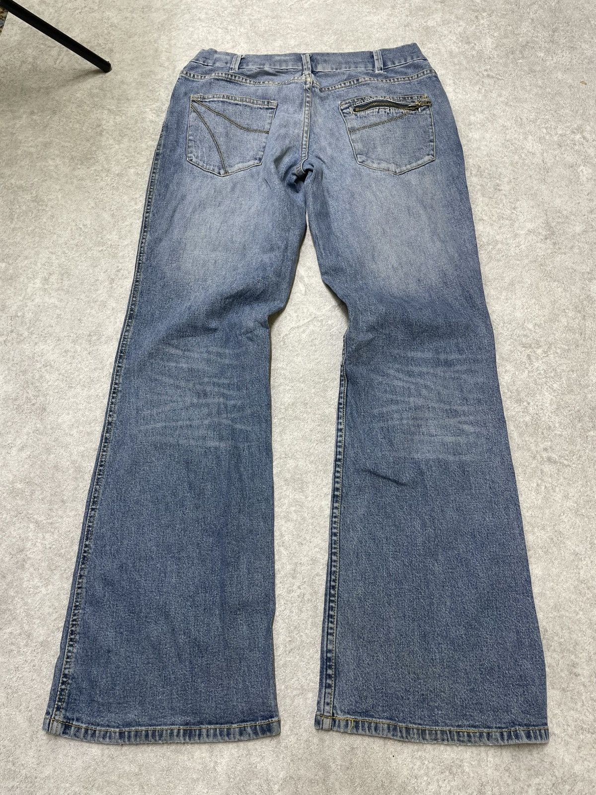 If Six Was Nine × Japanese Brand × Le Grande Bleu (L.G.B.) Skull Ifsixwasnine Style Flare Denim Rockstar Grail LGB Size US 29 - 6 Thumbnail