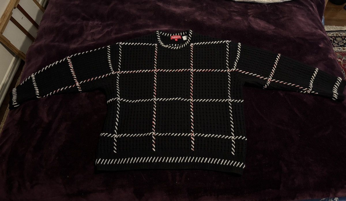 Supreme Supreme Quilt Stitch Sweater Black (SS23) Size US M / EU 48-50 / 2 - 1 Thumbnail