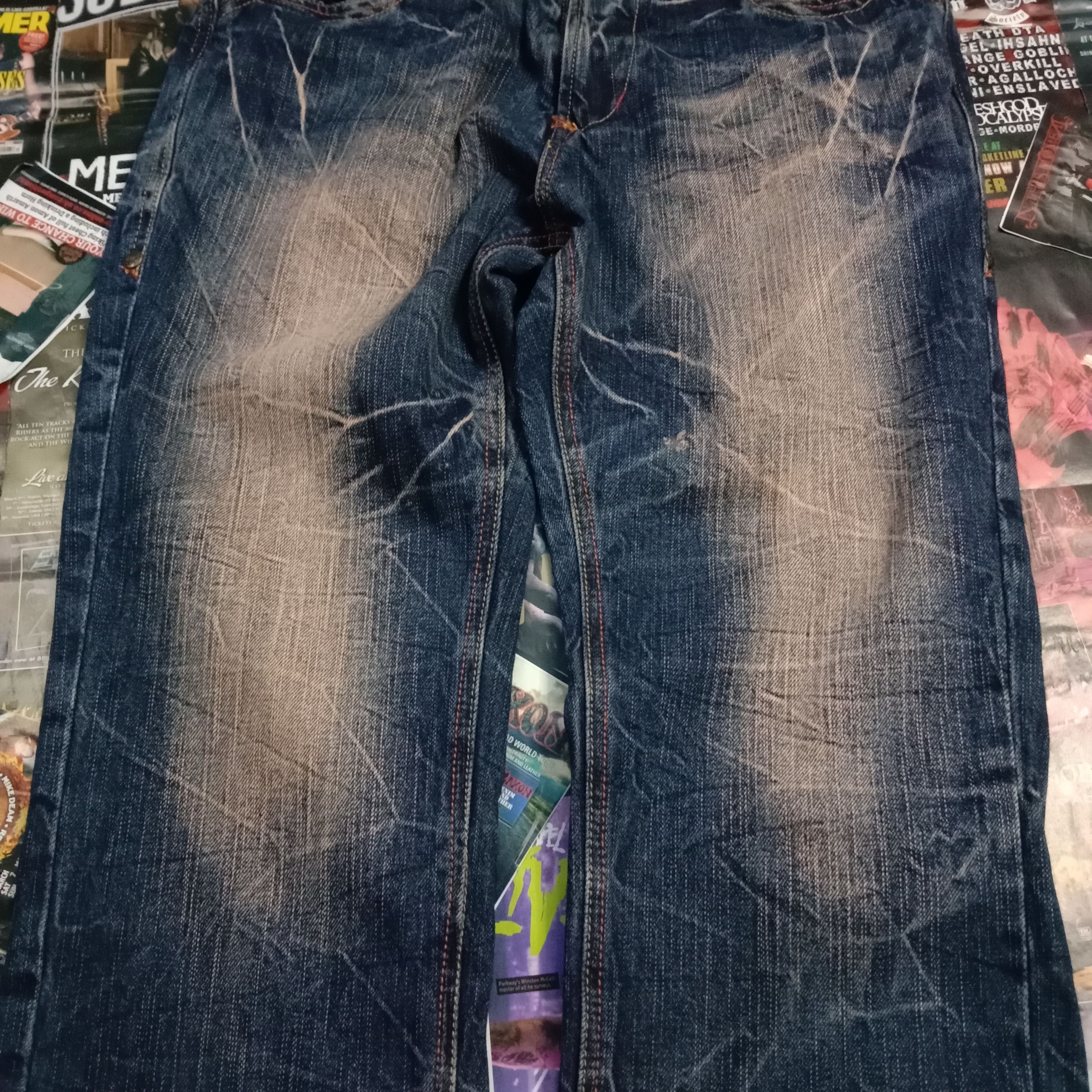 Affliction × Tornado Mart 🇯🇵 Vintage Seditionaries Y2k Blue Rusty Buckle Denim Size US 33 - 6 Thumbnail