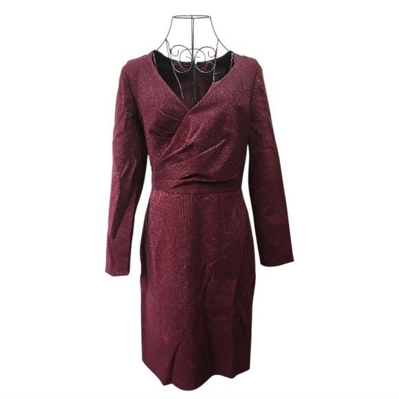 Other Aidan Mattox Cocktail Dress Sz 4 Burgundy Metallic Shimmer Size S / US 4 / IT 40 - 1 Thumbnail
