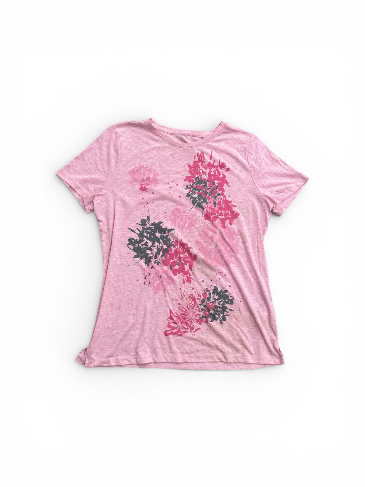 Japanese Brand Floral Abstract Graphic Tee - Heather Pink - Y2K Style Size US S / EU 44-46 / 1 - 1 Thumbnail