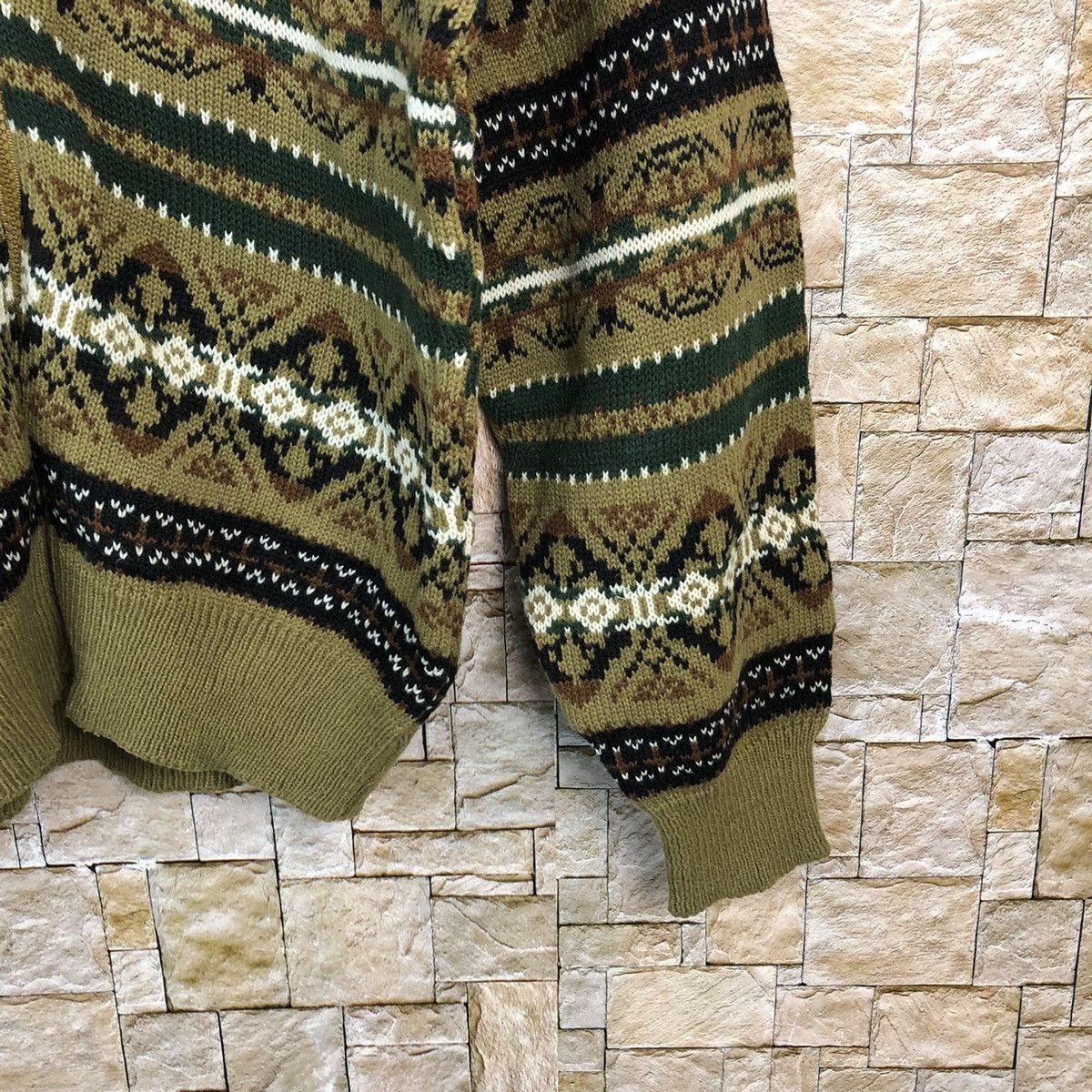Homespun Knitwear Studio Canal art design Green Hoodie sweater #A427 Size US M / EU 48-50 / 2 - 8 Thumbnail
