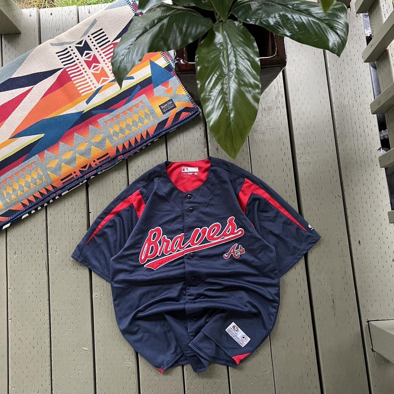 MLB × Vintage 90s Atlanta Braves Baseball Jersey Size US L / EU 52-54 / 3 - 3 Thumbnail