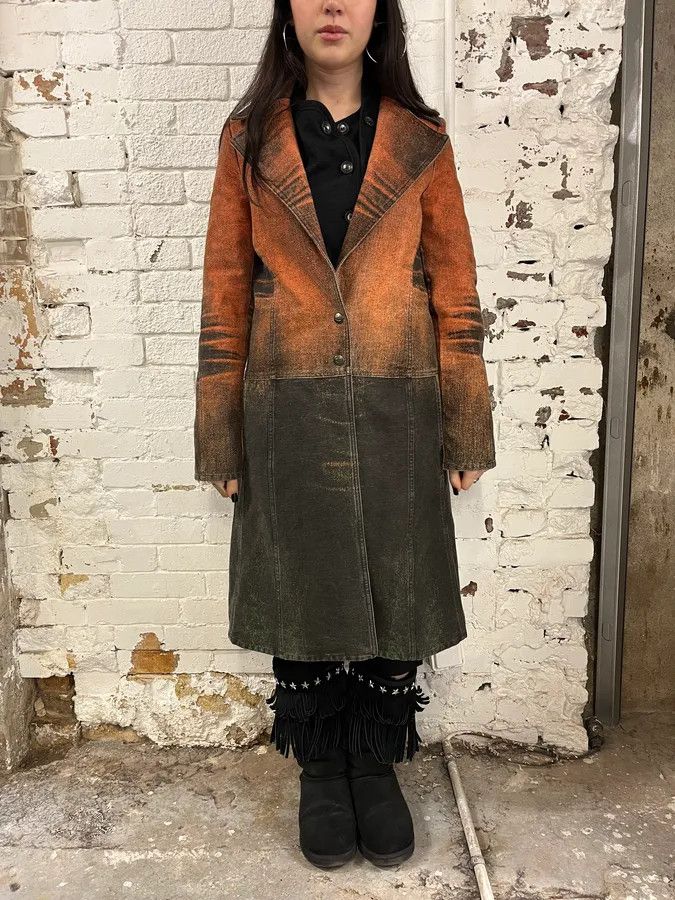 Roberto Cavalli AW2004 Cavalli Sunset Orange Faded Trench Coat Size S / US 4 / IT 40 - 2 Thumbnail