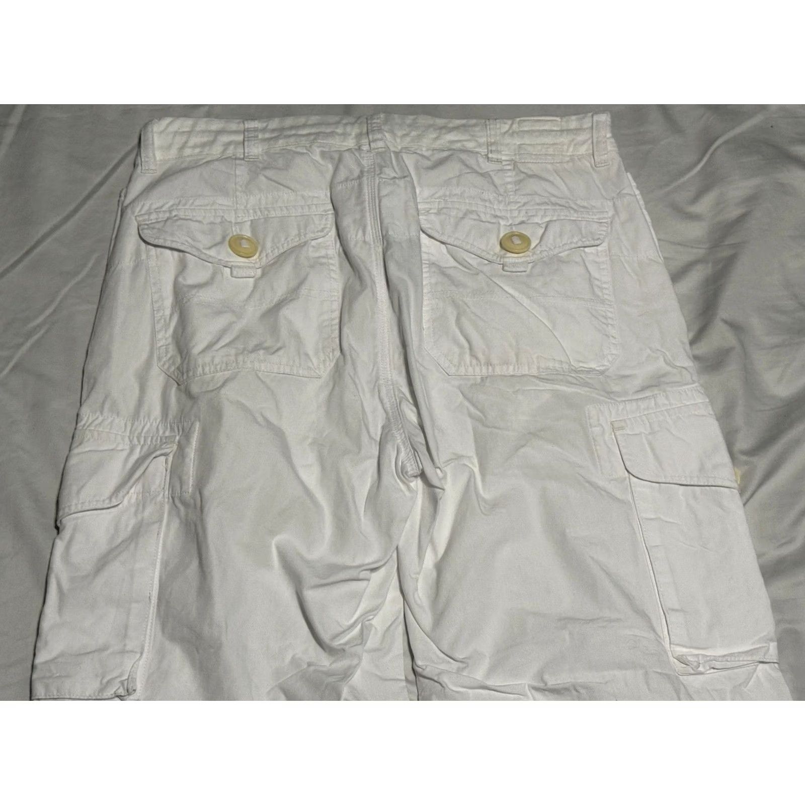 Polo Ralph Lauren VINTAGE Polo Ralph Lauren Pants Mens Large White Cotton Cargo Military 90s Baggy Size US M / EU 48-50 / 2 - 7 Thumbnail