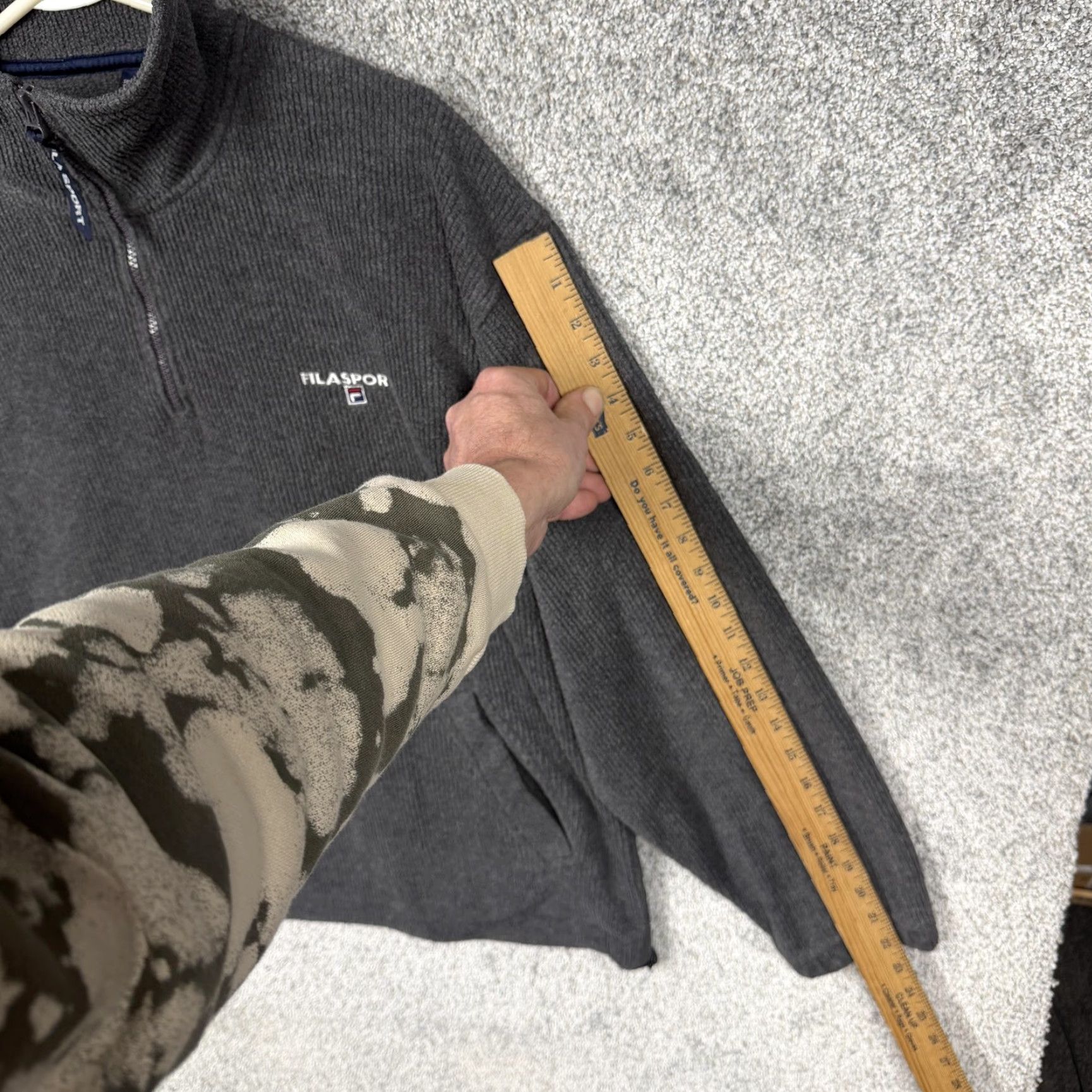 Fila FilaSport The Collection Jacket Mens L Gray 1/4 Zip Fleece Pullover Athletic Outdoor Casual Activewear Winter Size US L / EU 52-54 / 3 - 3 Thumbnail