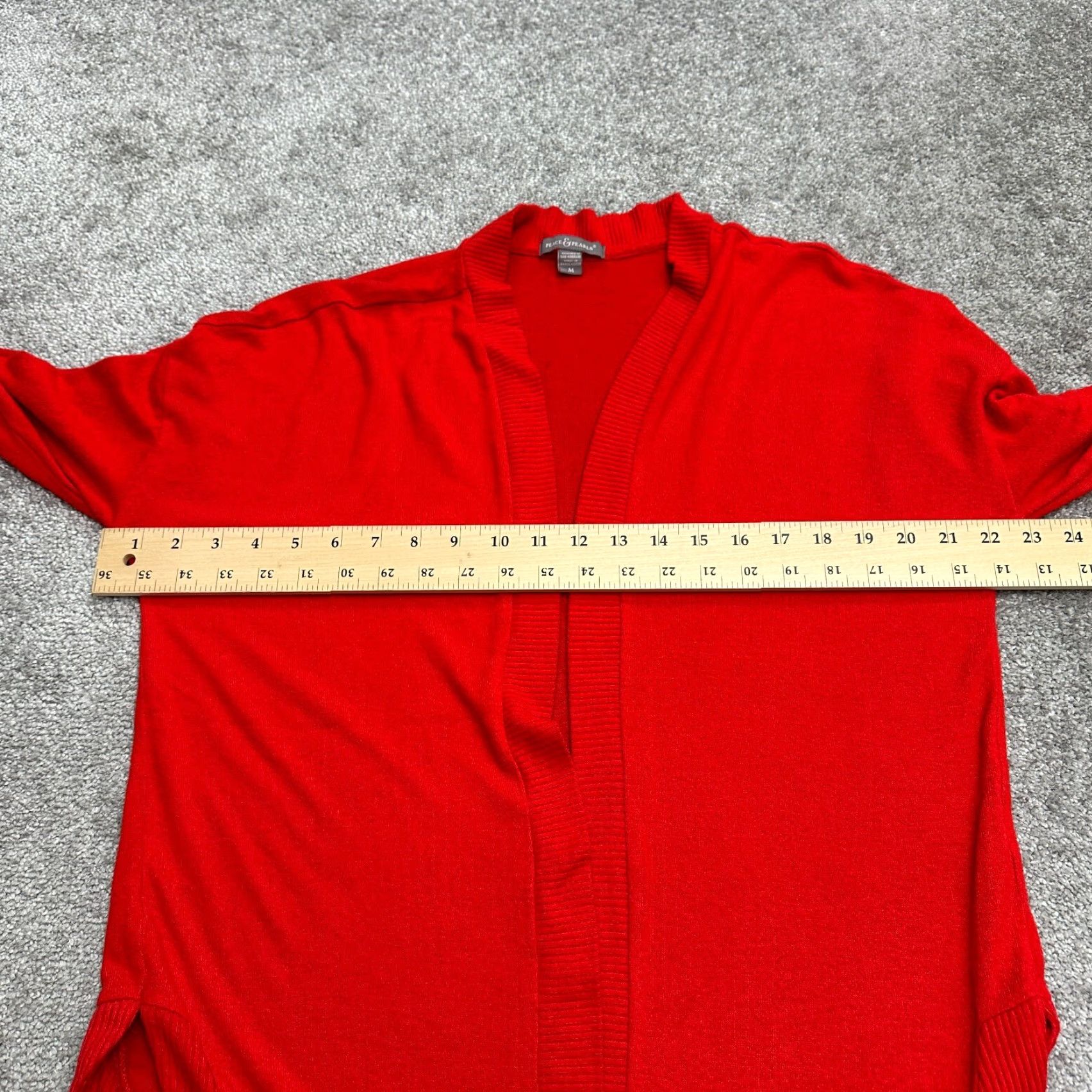 Vintage Peace & Pearls Cardigan Sweater Womens Medium Red Knit Casual Work Lightweight Stretch Size M / US 6-8 / IT 42-44 - 6 Thumbnail