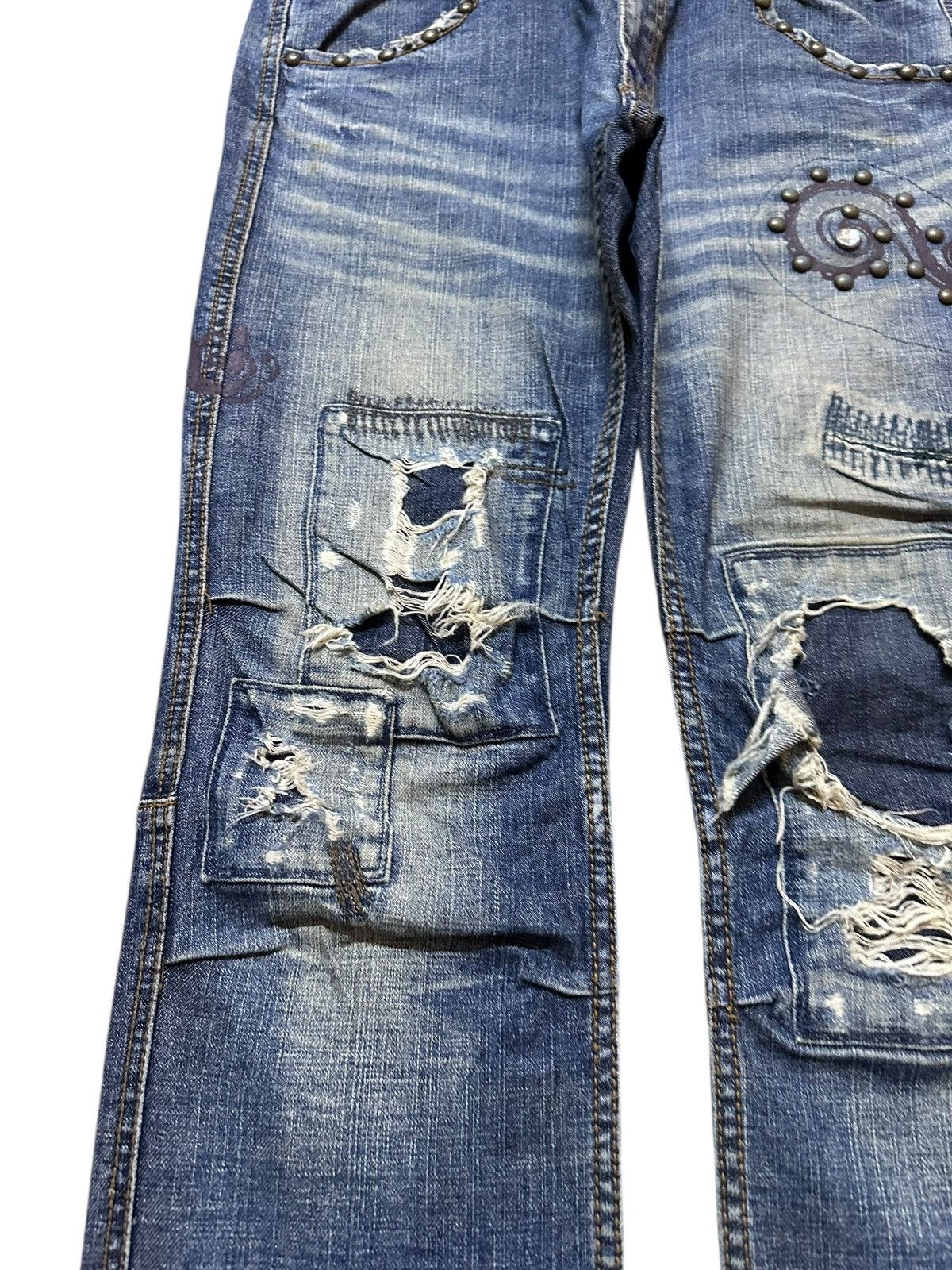POST ARCHIVE FACTION (PAF) Vintage Global Work Studded Bondage Punk Denim Size US 31 - 5 Thumbnail