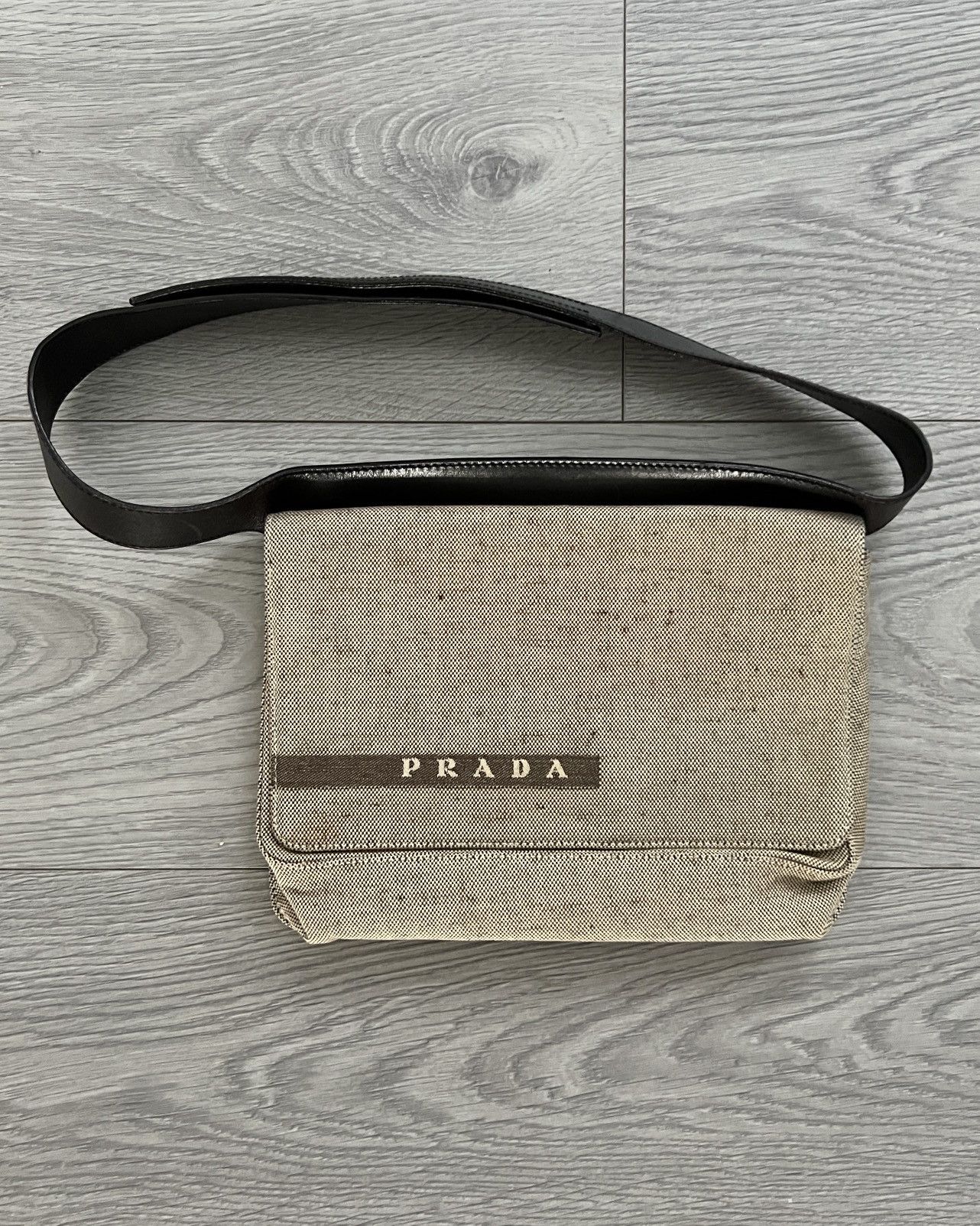 image of Prada Ss1999 Runway Speckled Waist Bag in Tan/Beige, Women's