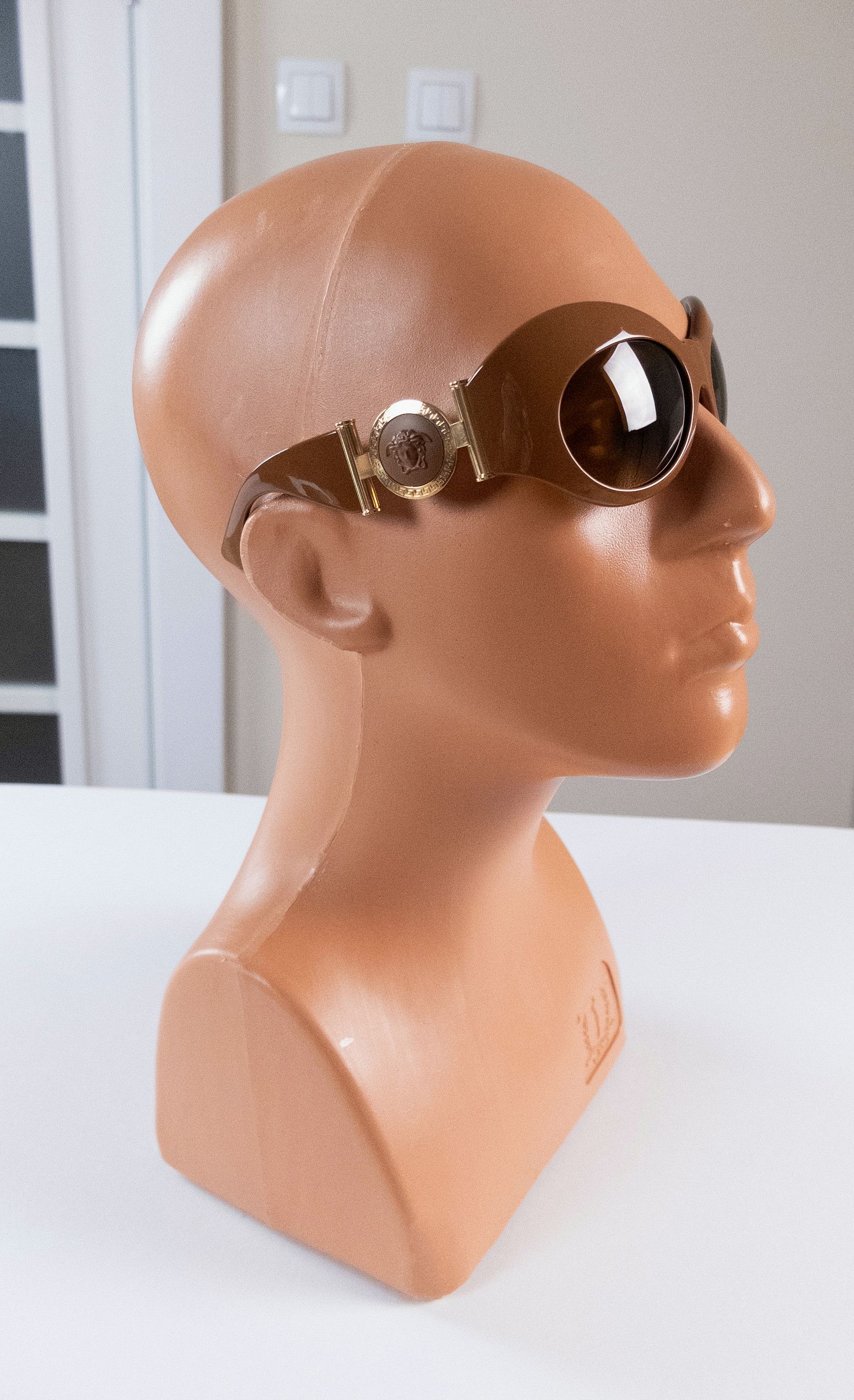 Versace VERSACE Medusa brown shield frame acetate sunglasses Size ONE SIZE - 2 Thumbnail