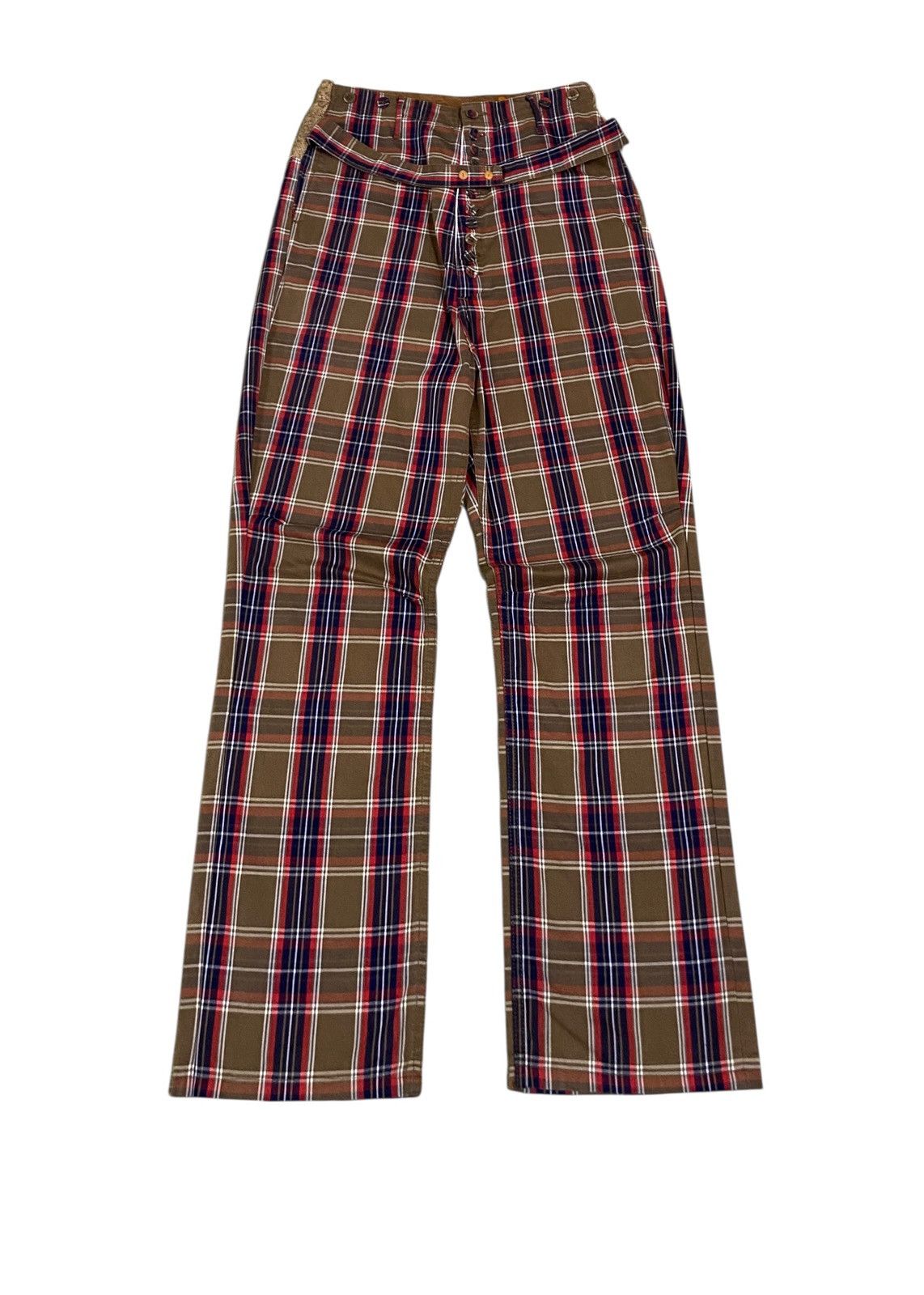 Kapital Rare Vintage Brand Kapital Checked Blend Cropped Pants 1990s Size US 27 - 1 Thumbnail