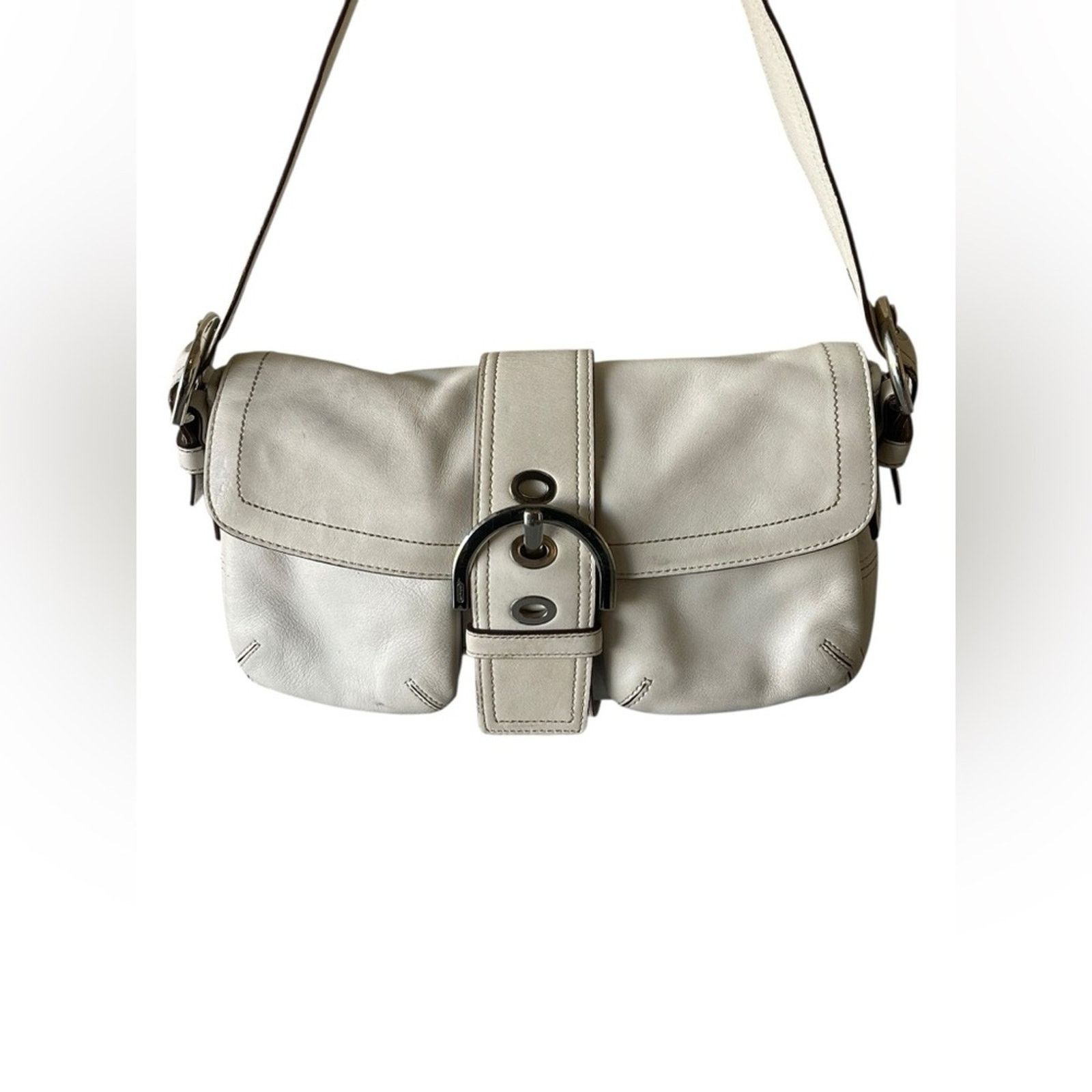Coach Coach Soho Shoulder bag Handbag #9434 White Leather Y2K Size ONE SIZE - 4 Thumbnail