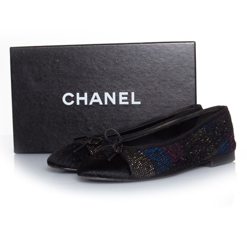 Chanel Chanel, ponyskin and lurex ballerina Size US 7.5 / IT 37.5 - 8 Thumbnail