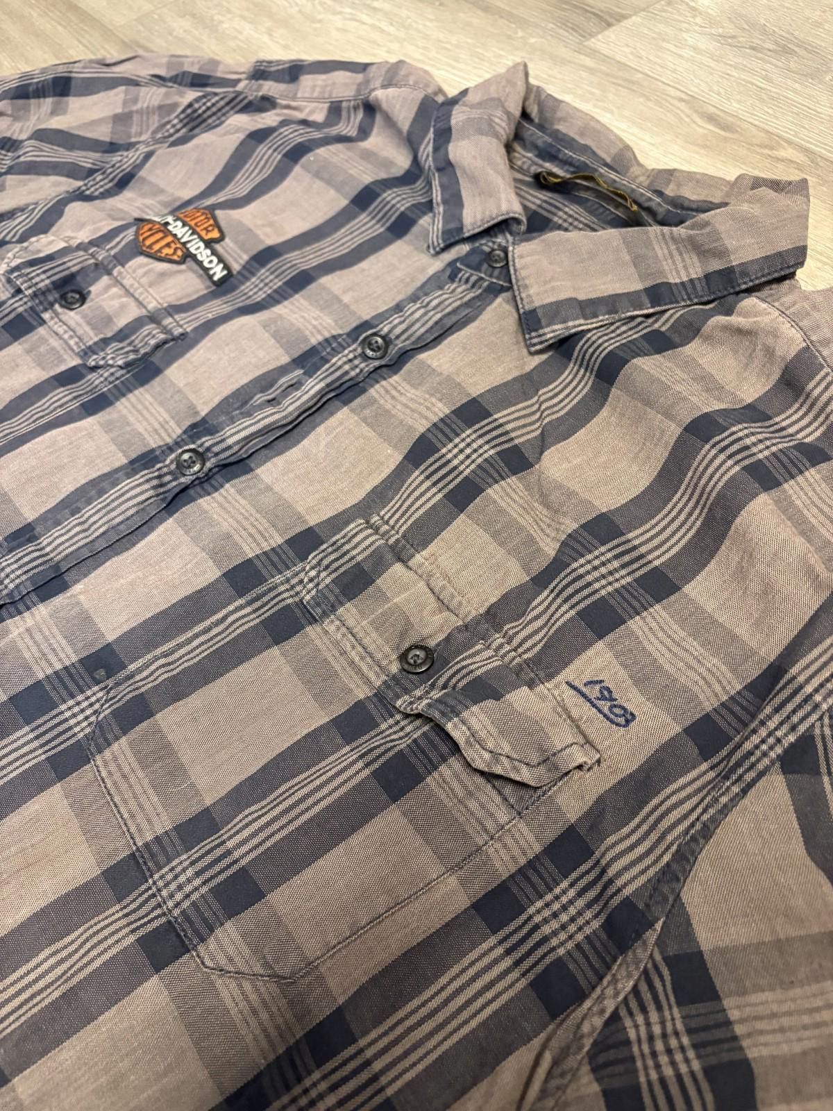 Harley Davidson Harley Davidson Shirt Mens 3XL Grey Plaid Short Sleeve Size US XXL / EU 58 / 5 - 5 Thumbnail
