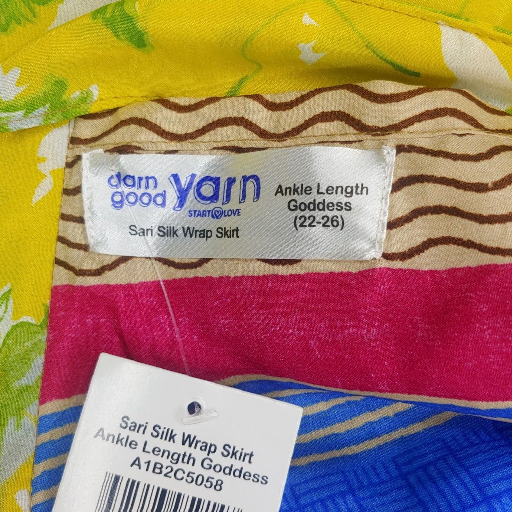Vintage VINTAGE Darn Good Yarn Bohemian Wrap Skirt Women Plus 22-26 Silk Layered Recycled Sari Hippie Casual Size 40" / US 18 - 7 Thumbnail