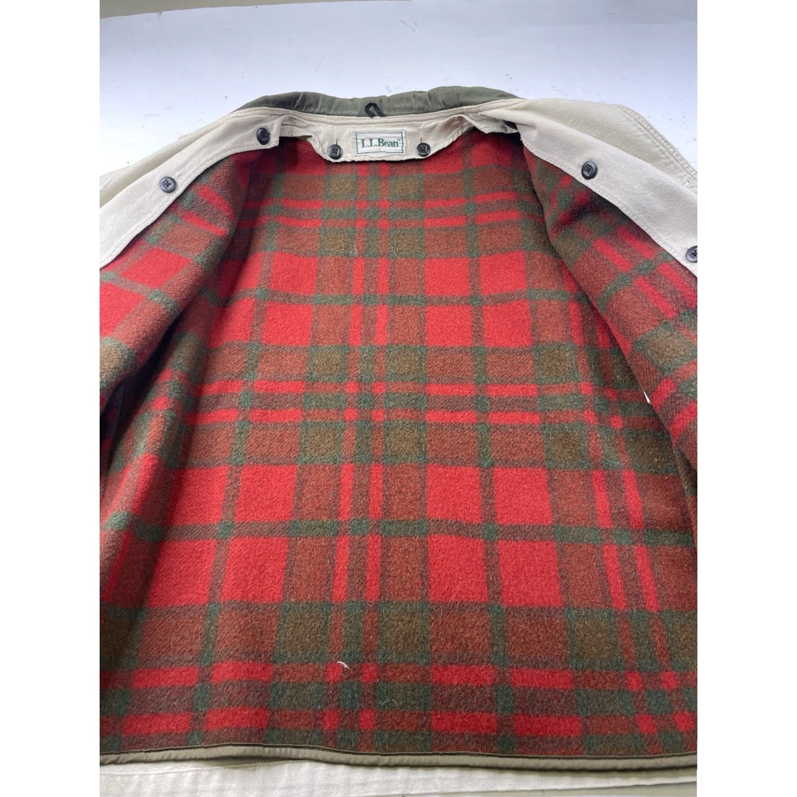 Vintage VINTAGE L.L. Bean Barn Chore Hunting Field Jacket Coat Flannel Liner Size Large Men Jacket Beige 90s American Size US L / EU 52-54 / 3 - 2 Thumbnail