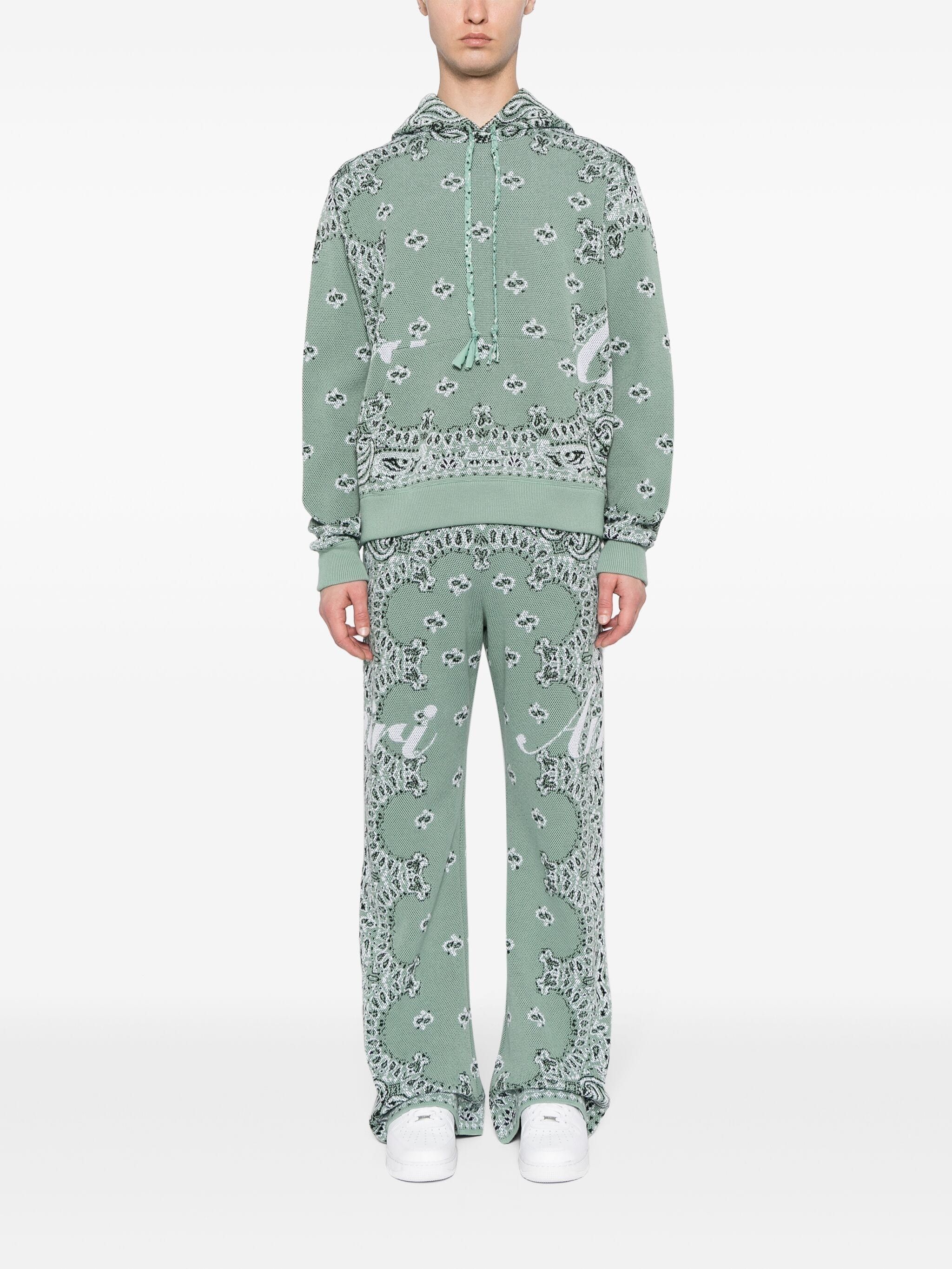 Amiri o1gr1nt1024 Bandana Knit Hoodie in Mint Size US S / EU 44-46 / 1 - 2 Thumbnail