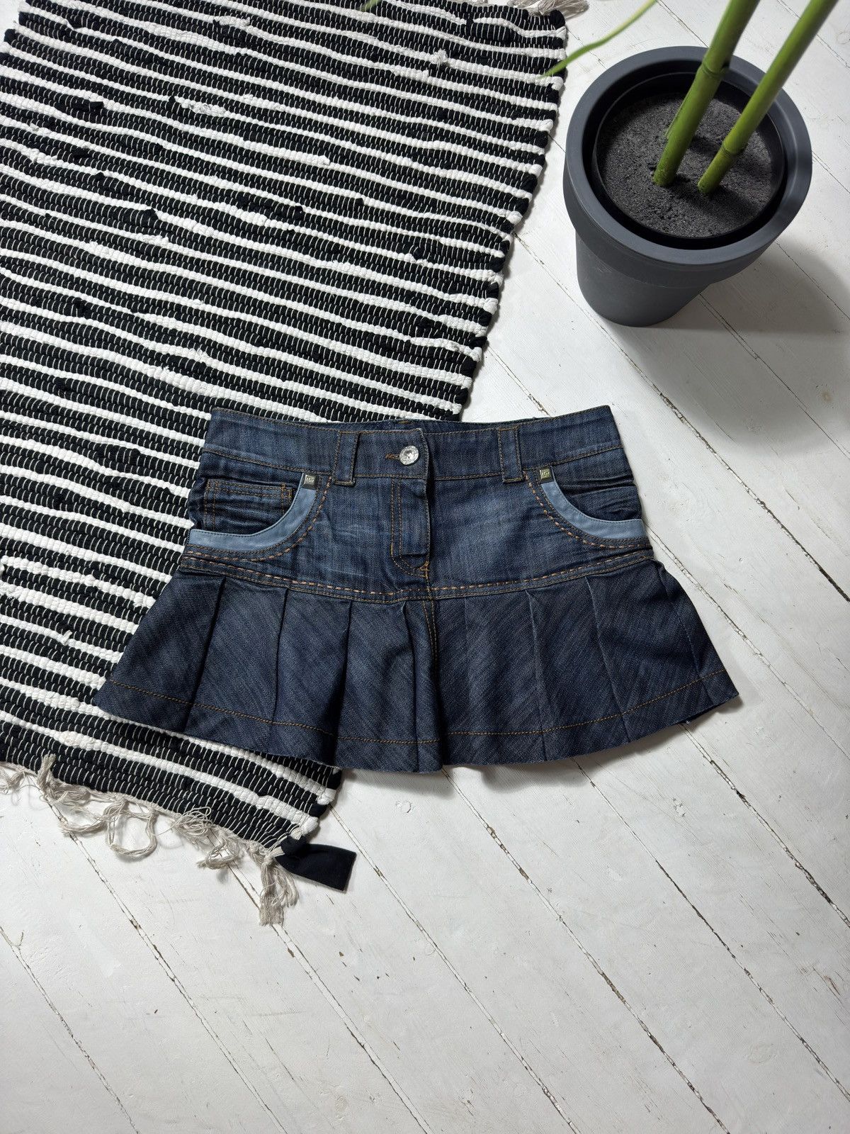 Other VINTAGE BLU BUBLOS PLEATED MINI DENIM SKIRT Size 27" / US 4 / IT 40 - 3 Thumbnail