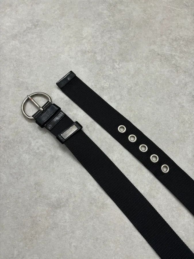 Prada 2000s Prada Black Fabric Steel Hardware Belt Size ONE SIZE - 5 Thumbnail