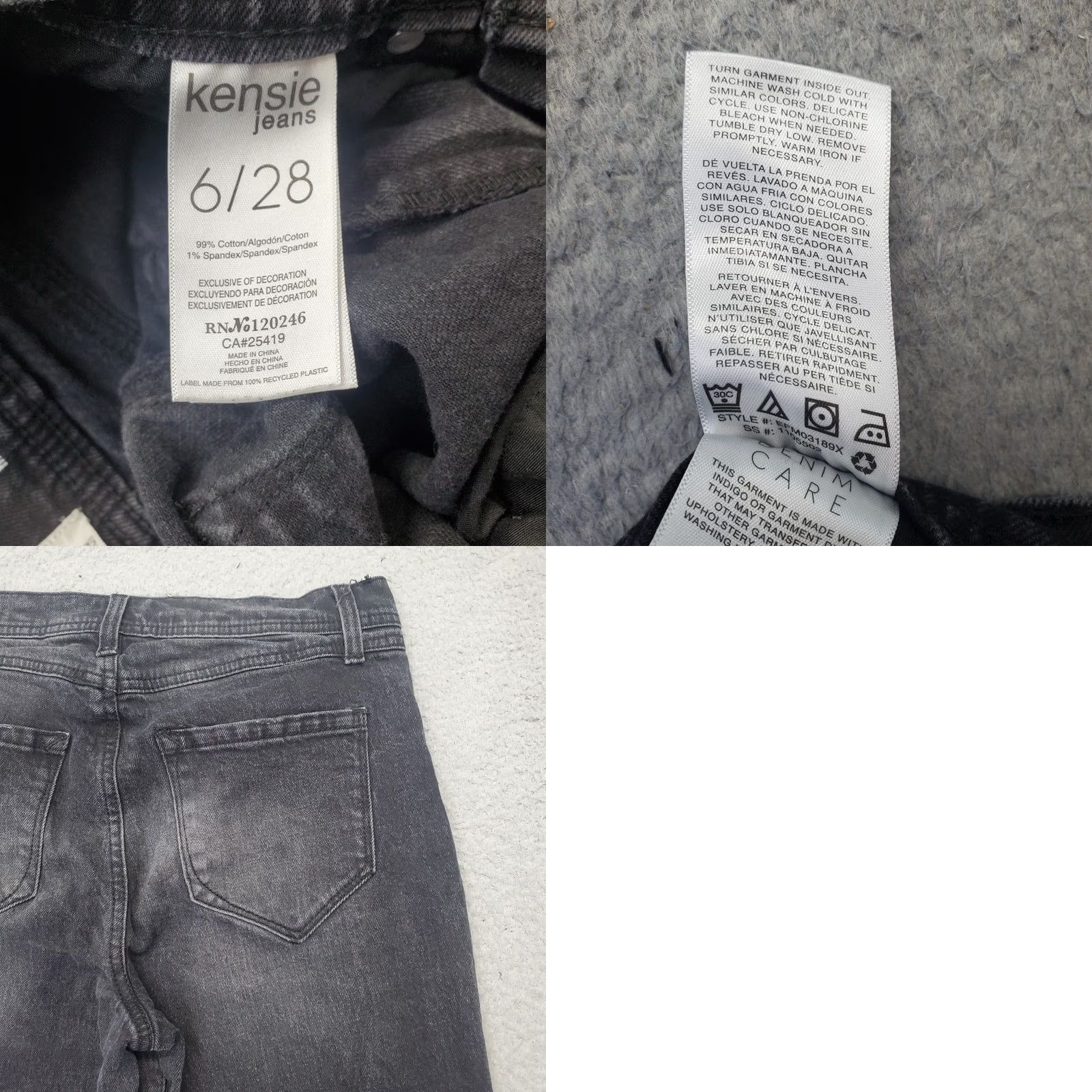 Vintage Kensie Women 6 Jeans Black Denim The Mila Hi-Rise Straight 5-Pocket Stretch Vintage: No Size 6 Wom ens? Size 28" / US 6 / IT 42 - 8 Thumbnail
