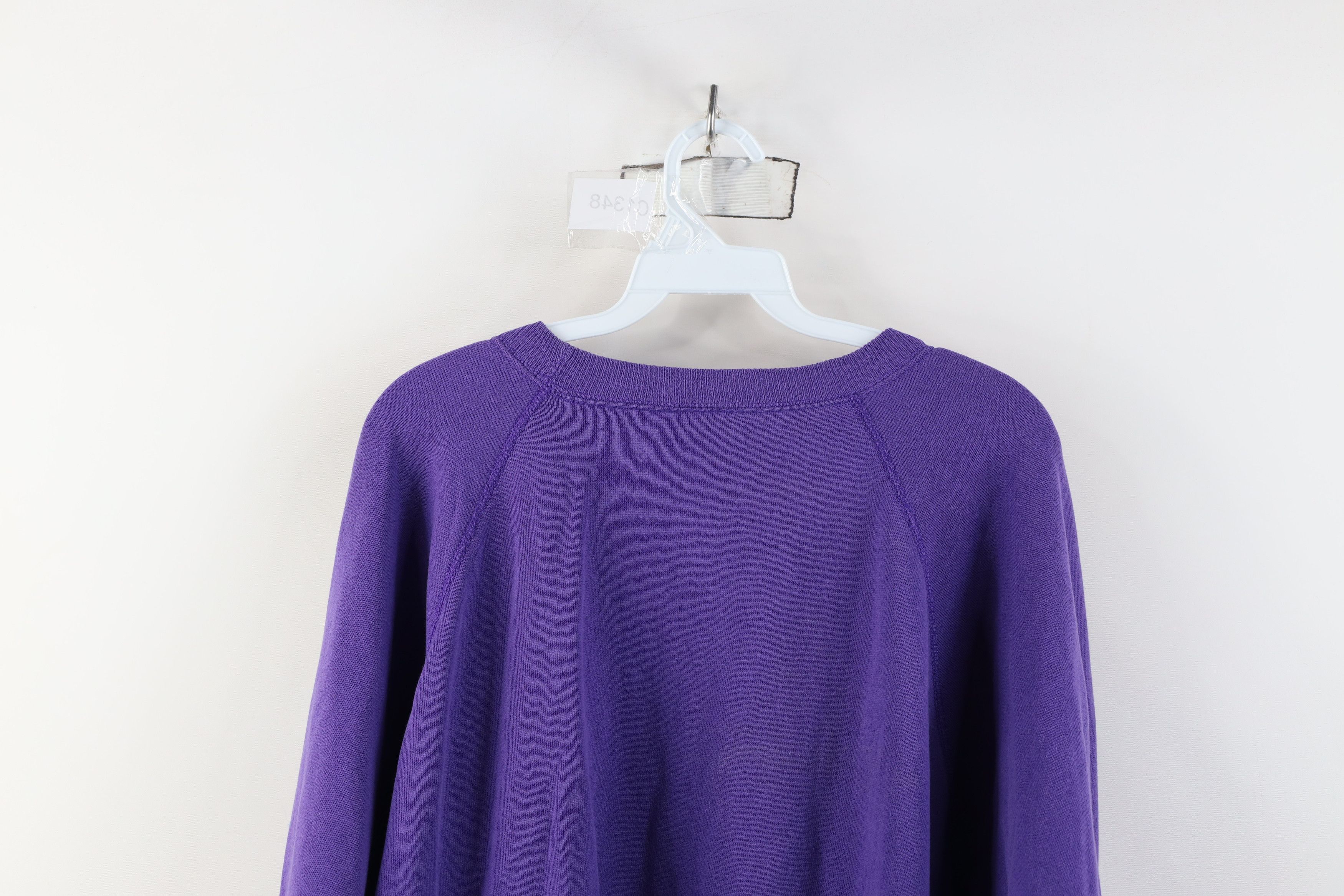Vintage Vintage 90s Streetwear Blank Crewneck Sweatshirt Purple USA Size XXL / US 16-18 / IT 52-54 - 11 Thumbnail