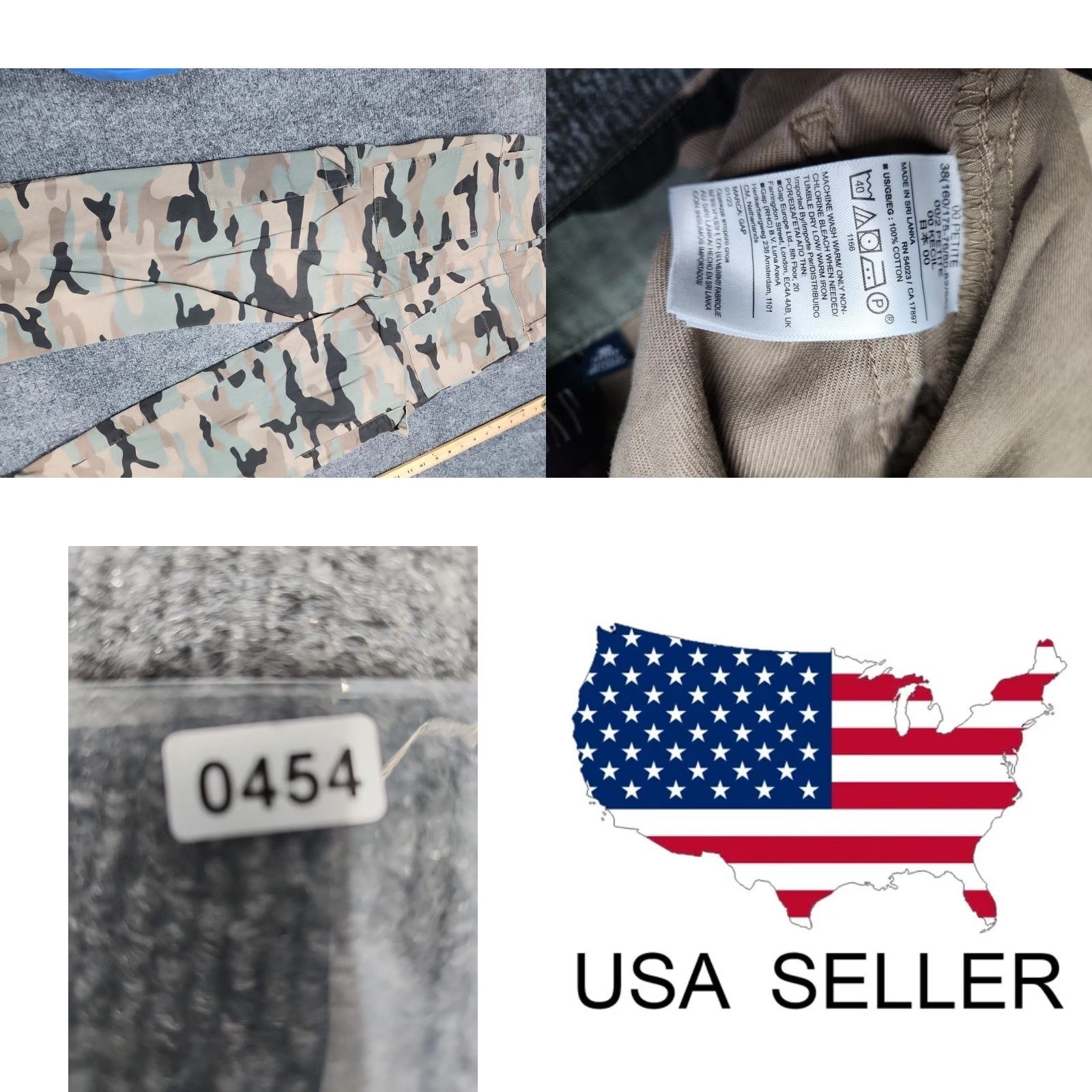 Gap VINTAGE Gap Pants Women 00 Petite Green Camo Army Cargo Military Utility Size 24" / US 00 / IT 34 - 9 Thumbnail