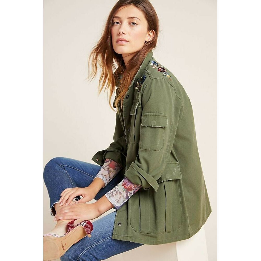 Anthropologie New Anthropologie Dolan Payton Floral Utility Jacket $180 Size XS / US 0-2 / IT 36-38 - 1 Thumbnail