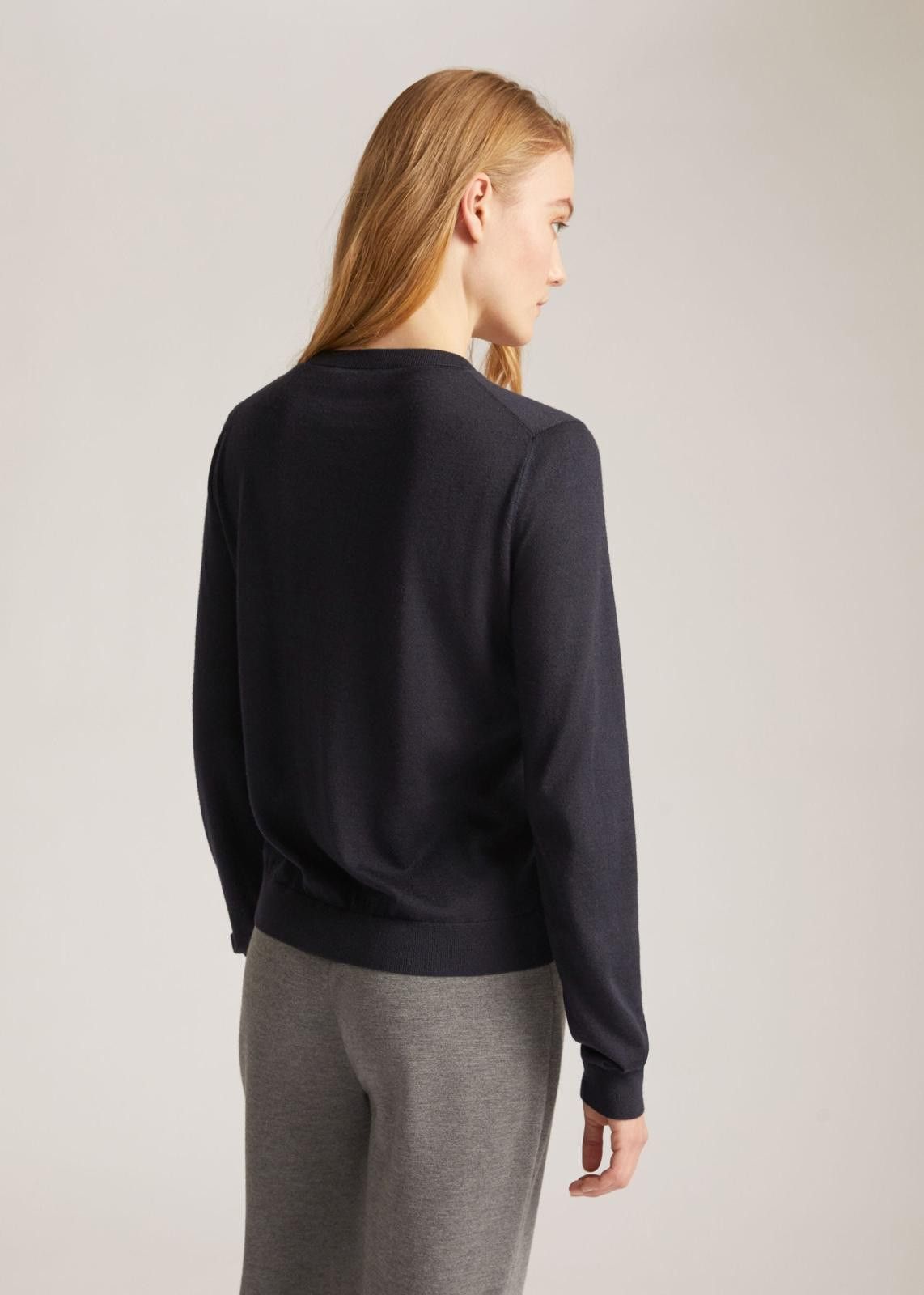 Loro Piana o1srvl11e0125 Burford Crewneck Sweater in Navy Blue Size S / US 4 / IT 40 - 4 Thumbnail