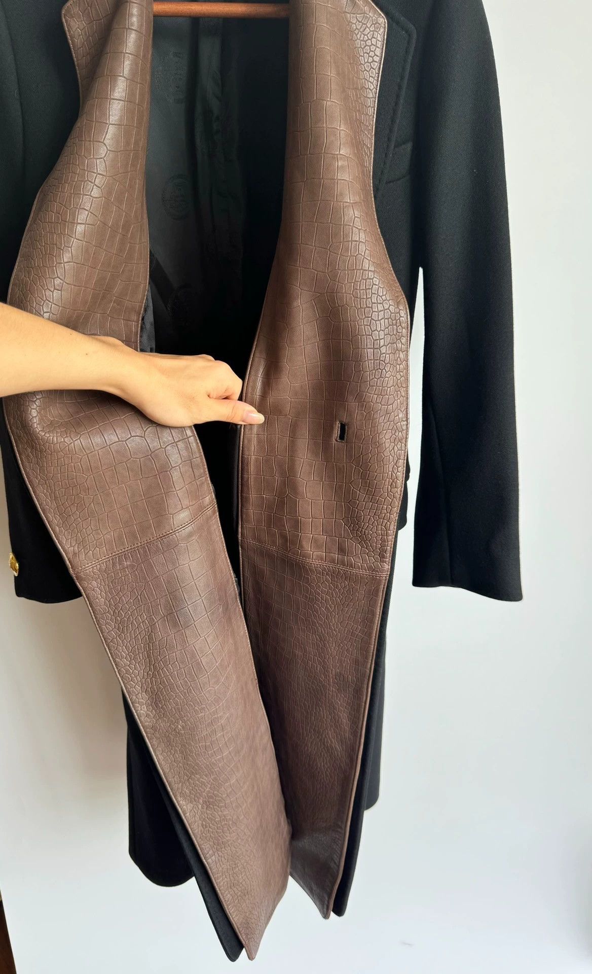 Versace Versace Double Layer Leather Wool Coat - Rare Runway Piece Size US M / EU 48-50 / 2 - 4 Thumbnail