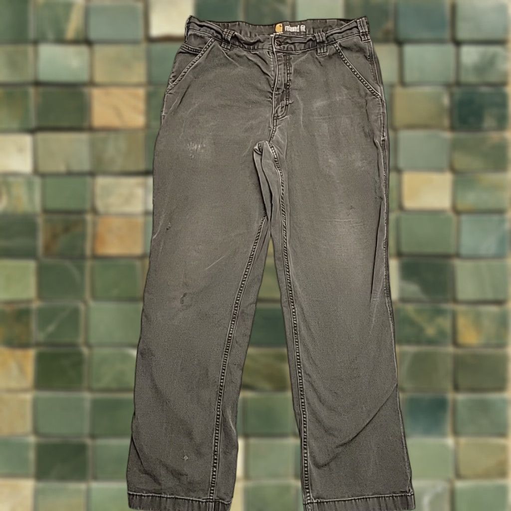 Carhartt Carhartt Pants Mens 34x30 Gray Canvas Relaxed Fit Cargo Work Wear 102291 Mens Size US 34 / EU 50 - 1 Thumbnail