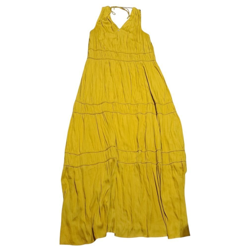 Anthropologie Anthropologie Dolan Goldenrod Boho Tiered Sleeveless Maxi Dr Size M / US 6-8 / IT 42-44 - 3 Thumbnail