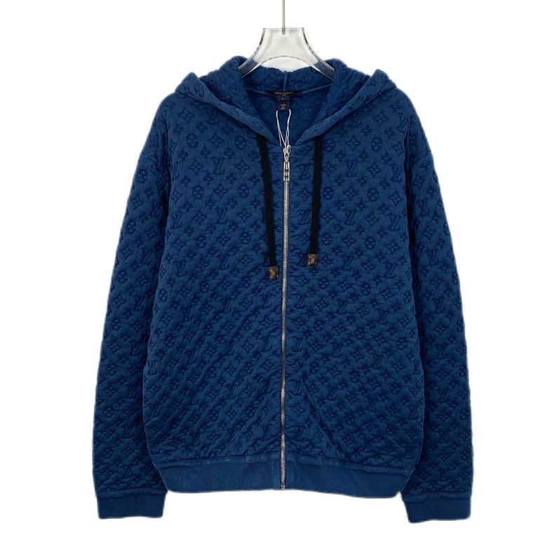 Louis Vuitton Louis Vuitton Cotton hooded drawstring zippered sweatshirt Size L / US 10 / IT 46 - 1 Thumbnail