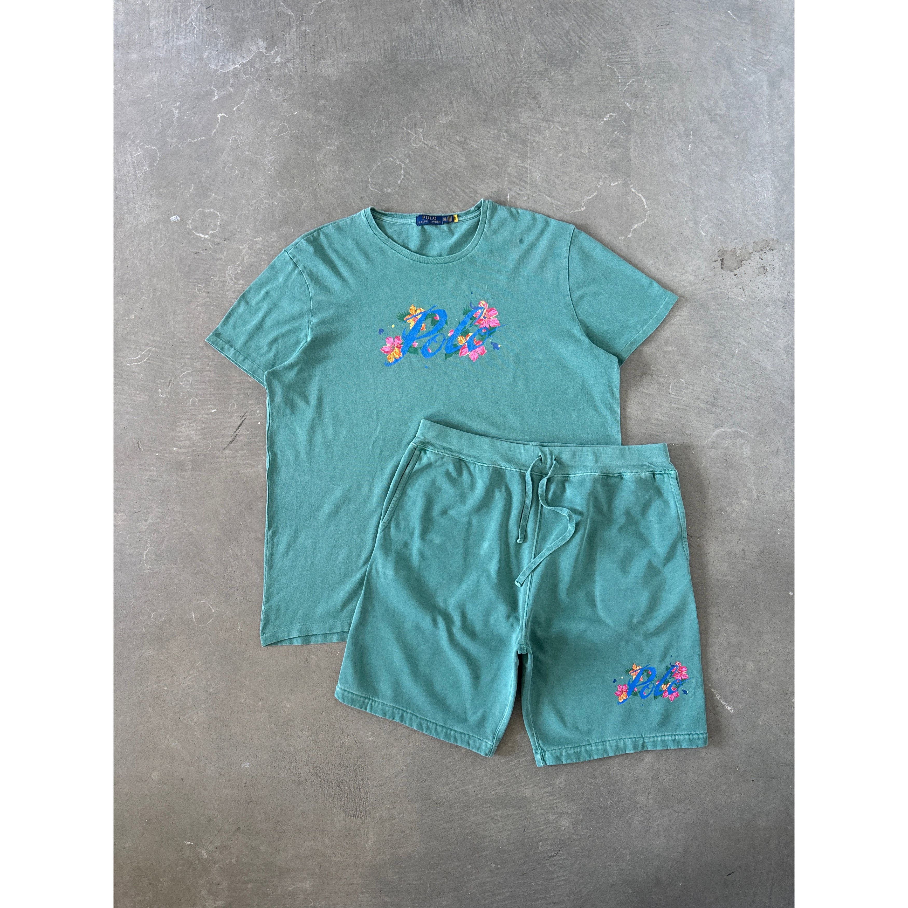 Polo Ralph Lauren Polo Ralph Lauren Tropical Floral Tee Sweat Shorts Set Size US XXL / EU 58 / 5 - 1 Thumbnail