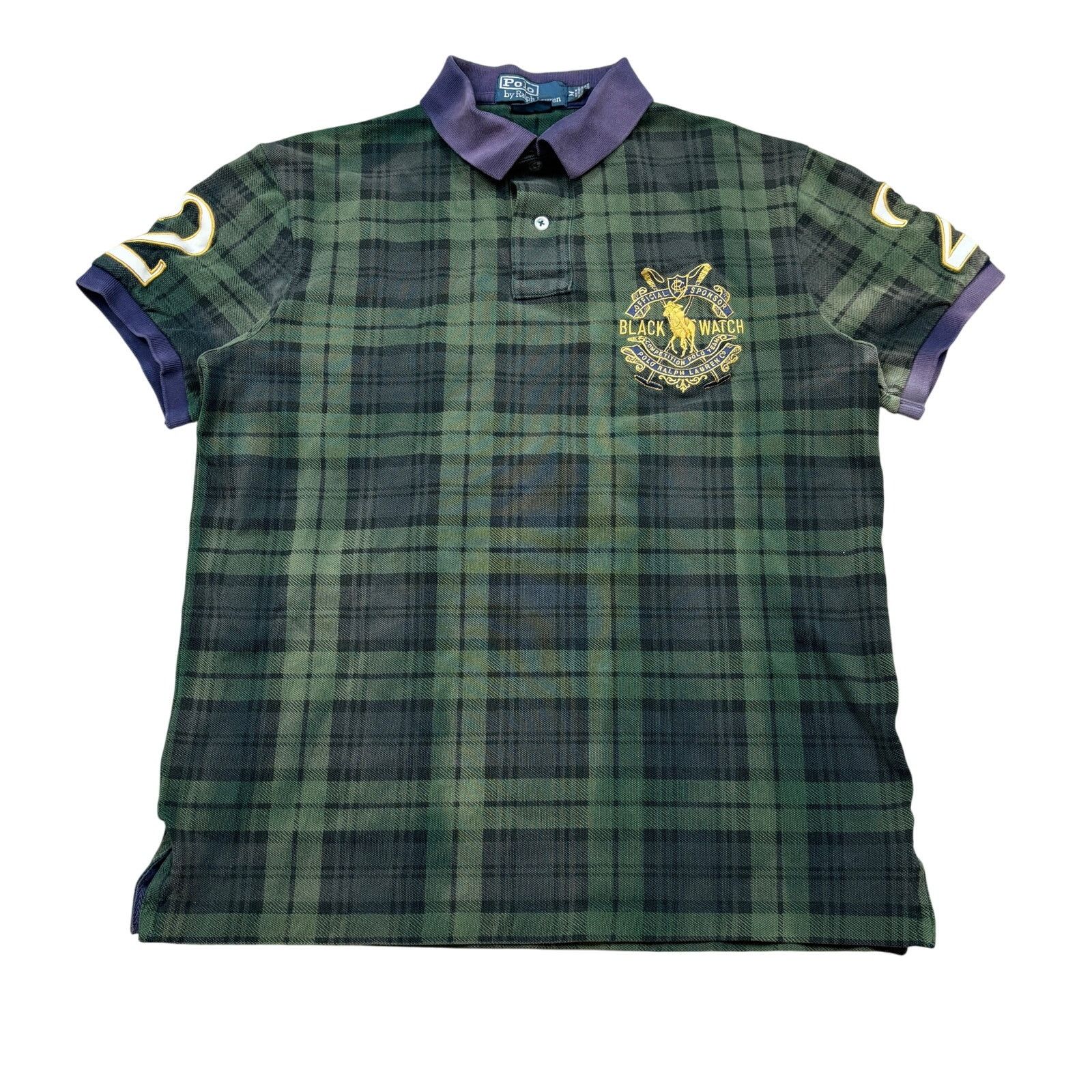 Polo Ralph Lauren VTG Polo Ralph Lauren Blackwatch Series Crest Tartan Polo M Size US M / EU 48-50 / 2 - 1 Thumbnail