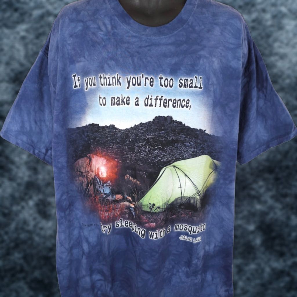The Mountain VINTAGE Dalai Lama Camping T Shirt Mens Size 2XL Blue Mosquito Tie Dye The Mountain Size US XXL / EU 58 / 5 - 1 Thumbnail