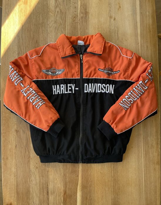 Blouson Moto Vintage Harley Davidson Bomber Racing - Taille M - Fabriqué Aux USA - Occasion